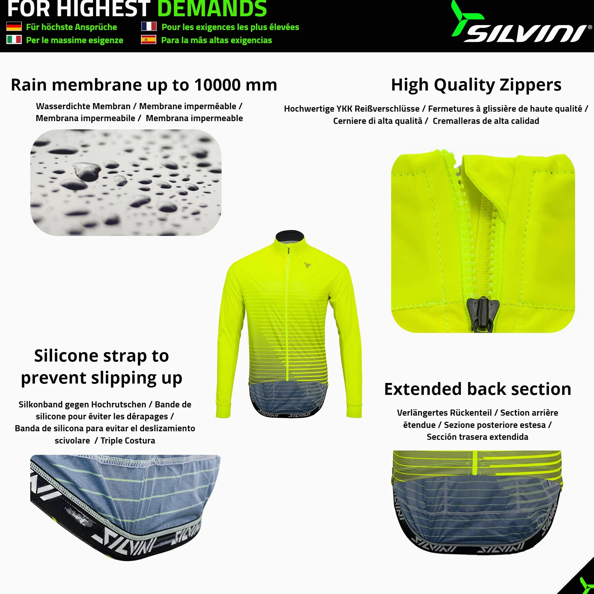 SILVINI Parina lekka, wodoszczelna kurtka rowerowa, męska, wodoszczelna, oddychająca, wodoszczelna, oddychająca, MTB, męska, wiatrówka, rower męski