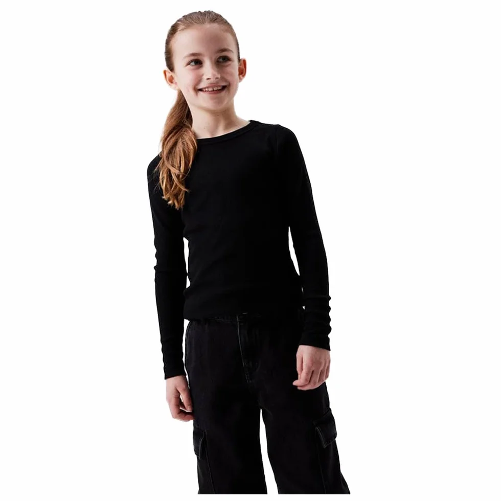 NAME IT Dziewczęca Nkfnakal Ls Short Top Noos koszulka z długim rękawem, czarny, 116