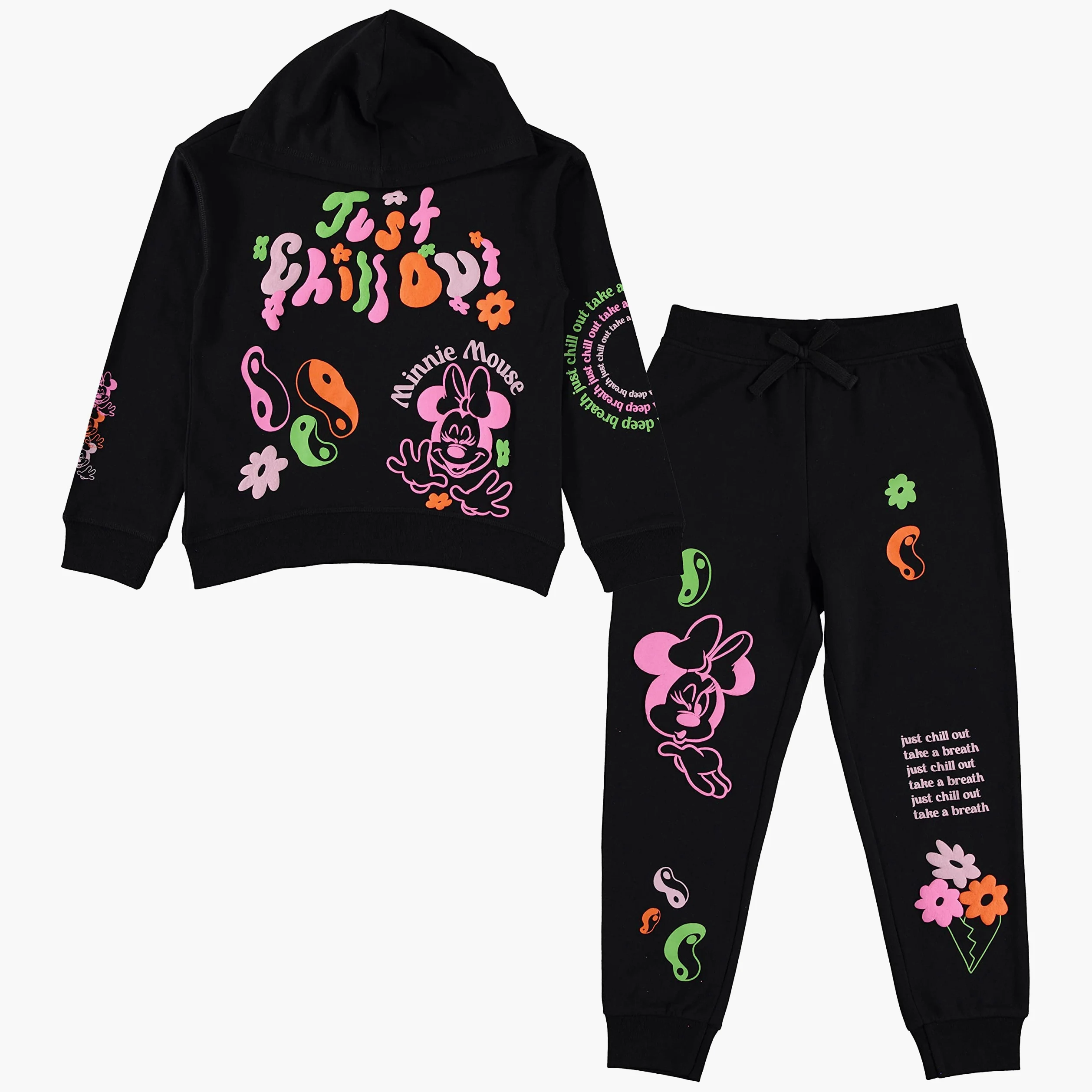 Disney Dziewczęca bluza z kapturem Myszka Minnie i zestaw ubrań do biegania - rozmiary 4-16