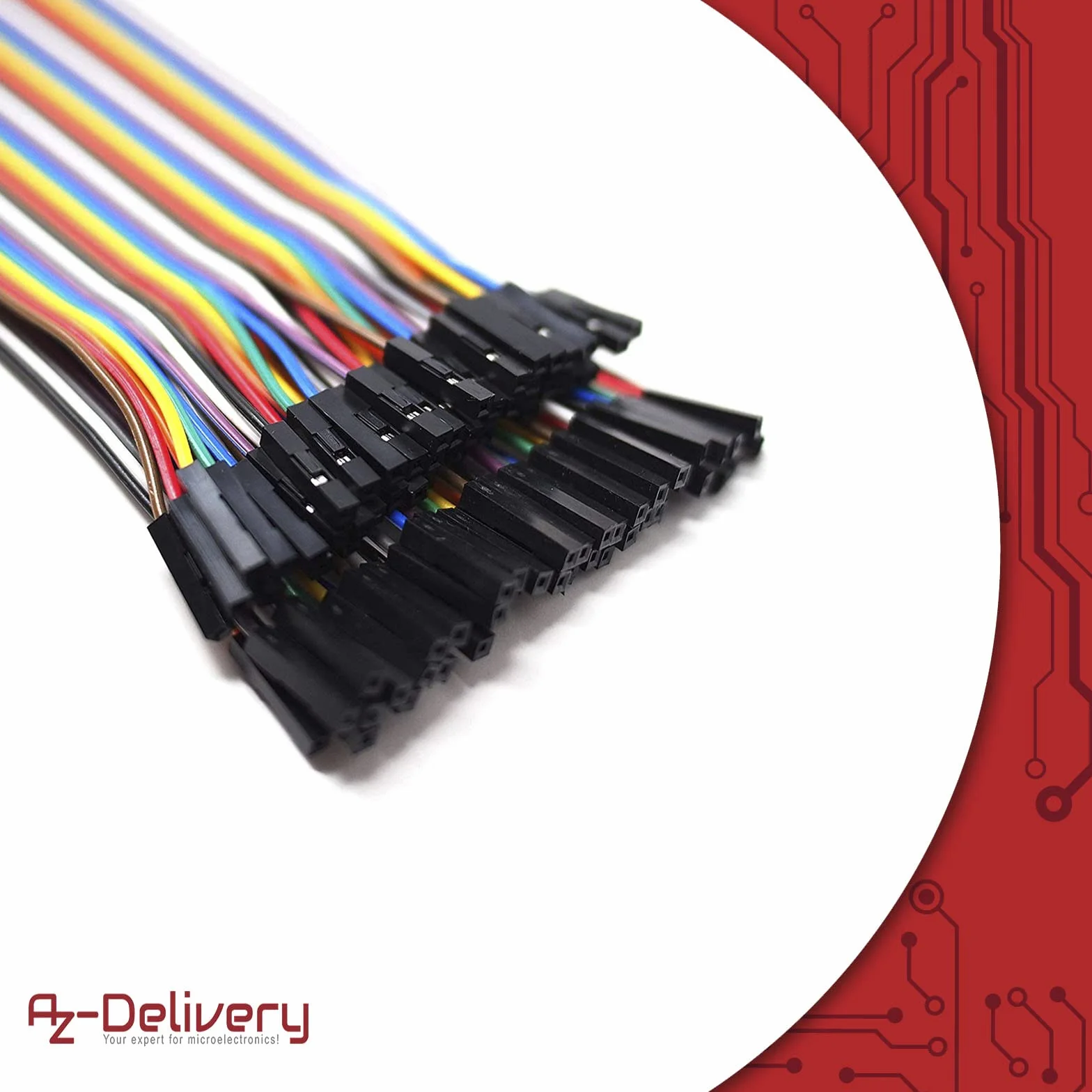 AZDelivery 5 x Jumper Wire Cable 40 szt. każdy 20 cm F2F Female to Female kompatybilny z Arduino i Raspberry Pi Breadboard tym e-Book!