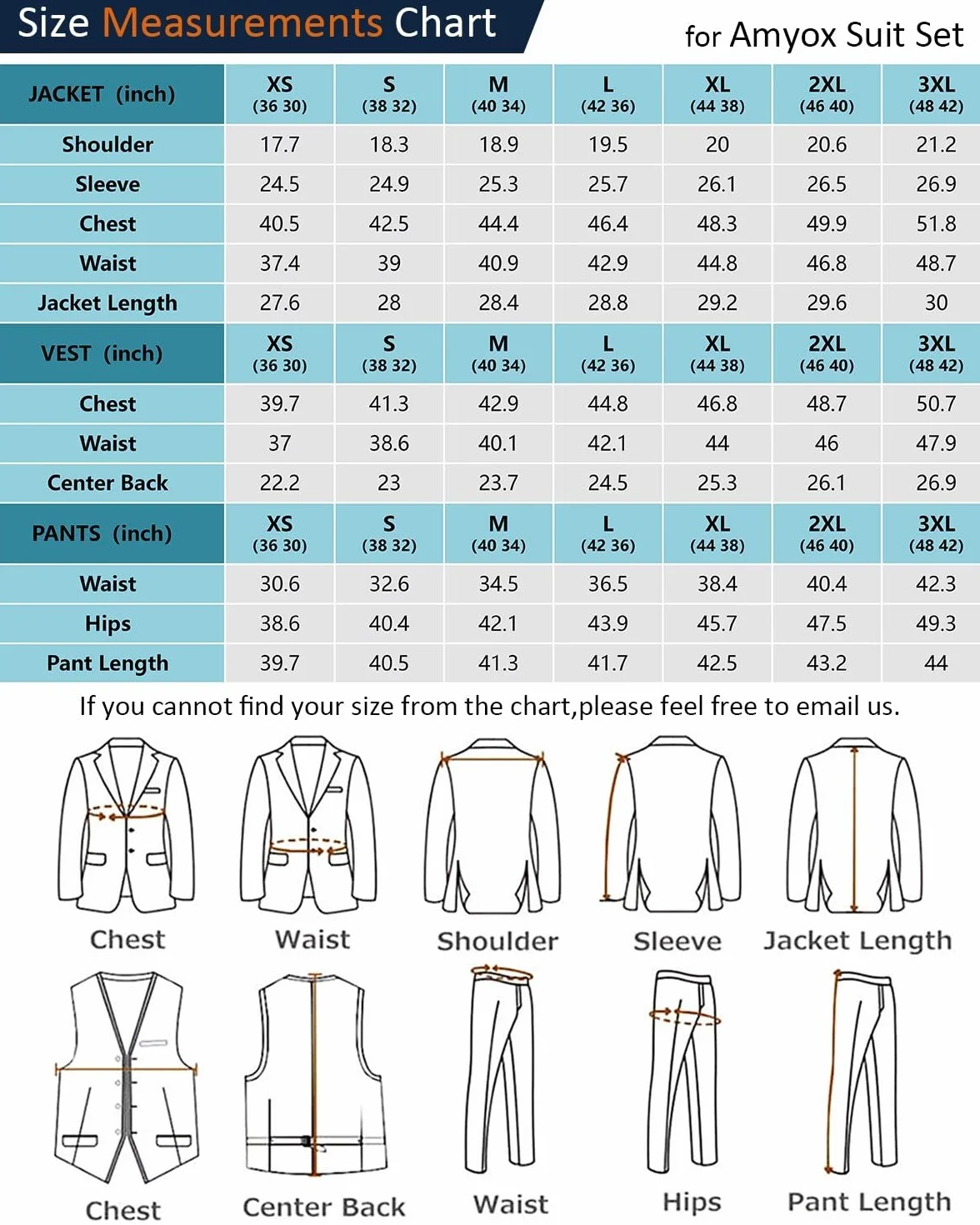 Men's Suit Slim Fit, 3 Piece Champagne Suits for Men, Solid Jacket Vest Pants with Tie, Prom Homecoming Wedding Tuxedo Set M