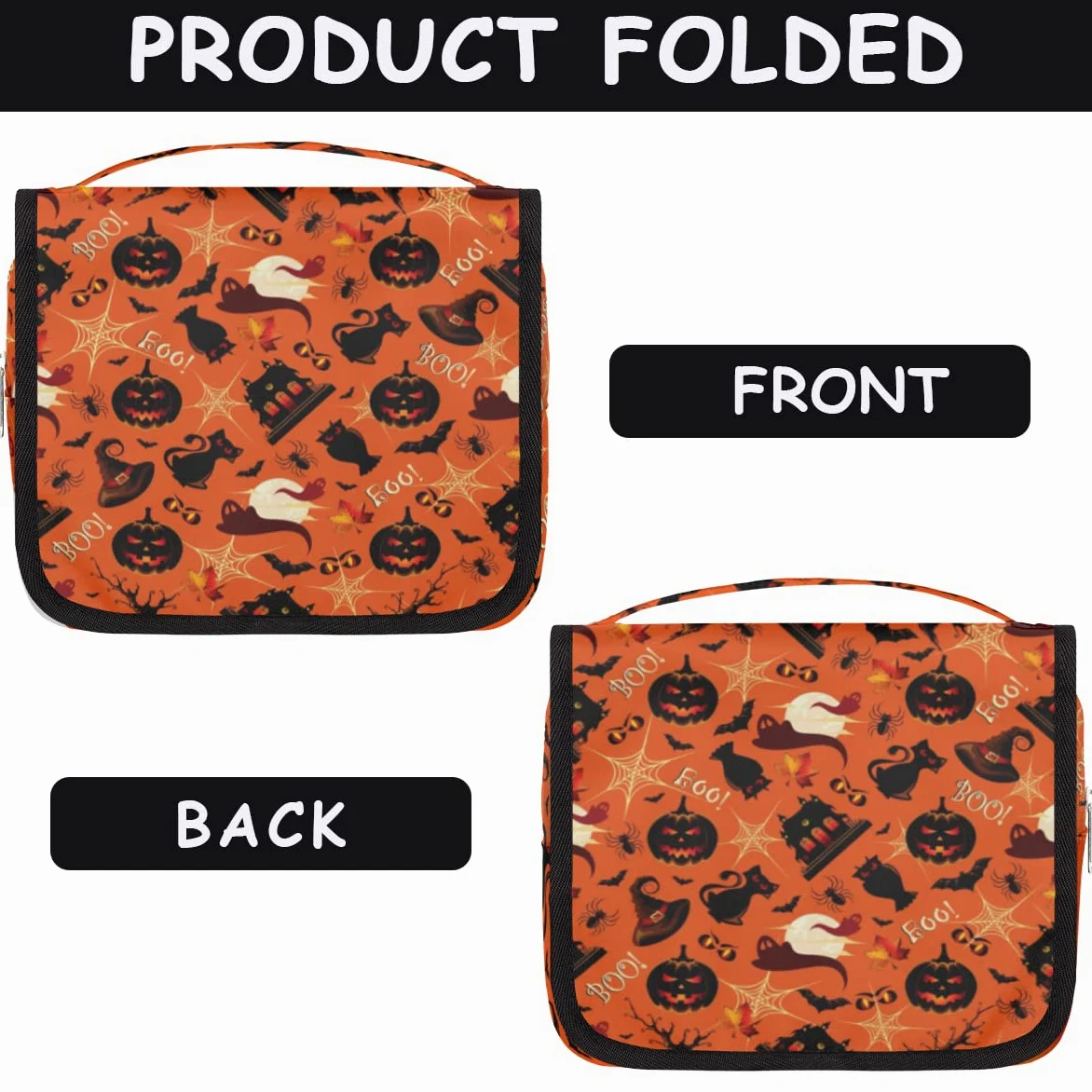 Halloween wzór podróżna kosmetyczka Halloween wzory torba na pranie torebka unisex wiszące przybory toaletowe kosmetyczka organizer do makijażu, wielobarwny, Jeden rozmiar