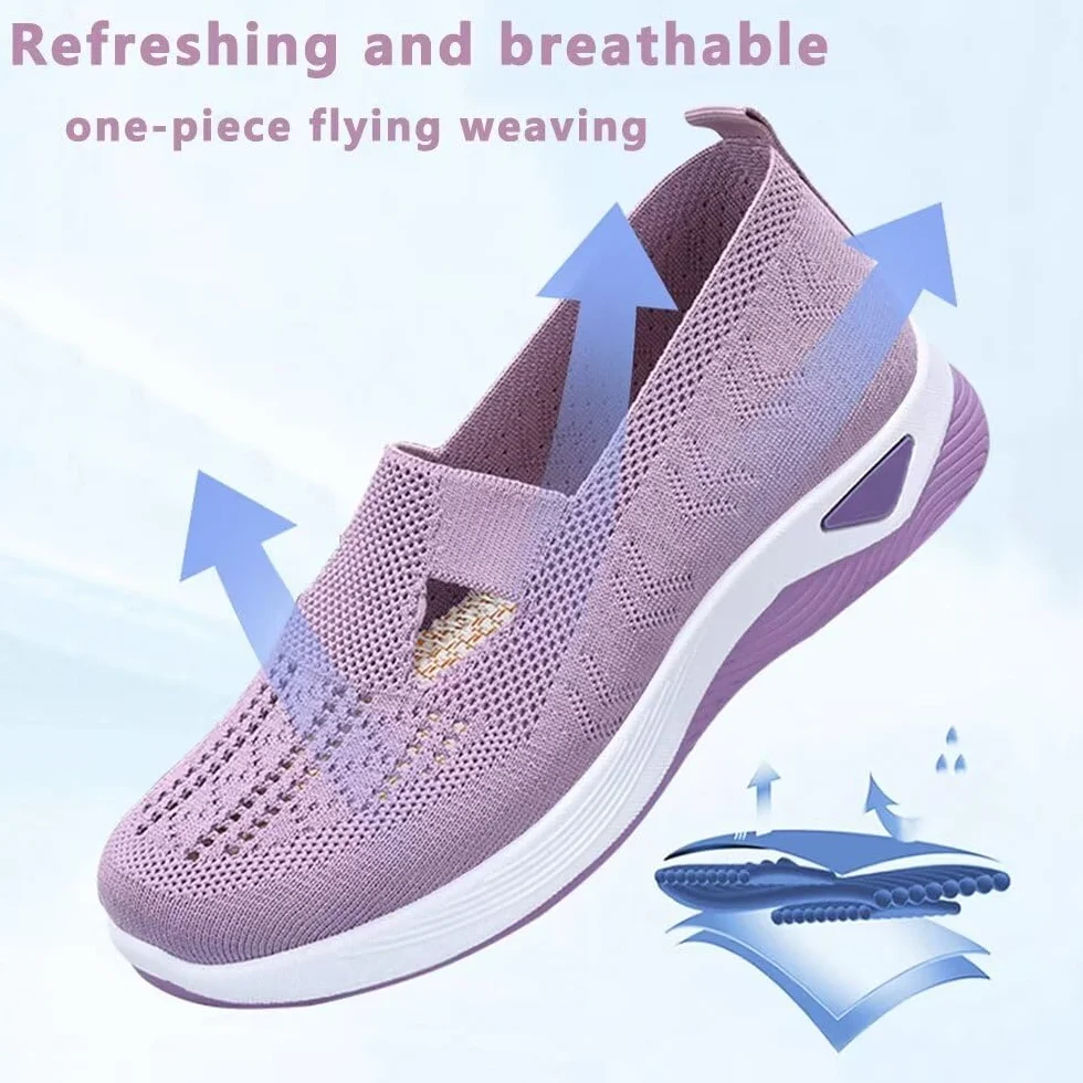 Damskie tkane ortopedyczne buty do chodzenia, lekkie, na co dzień, ortopedyczne, ulga w bólu stóp