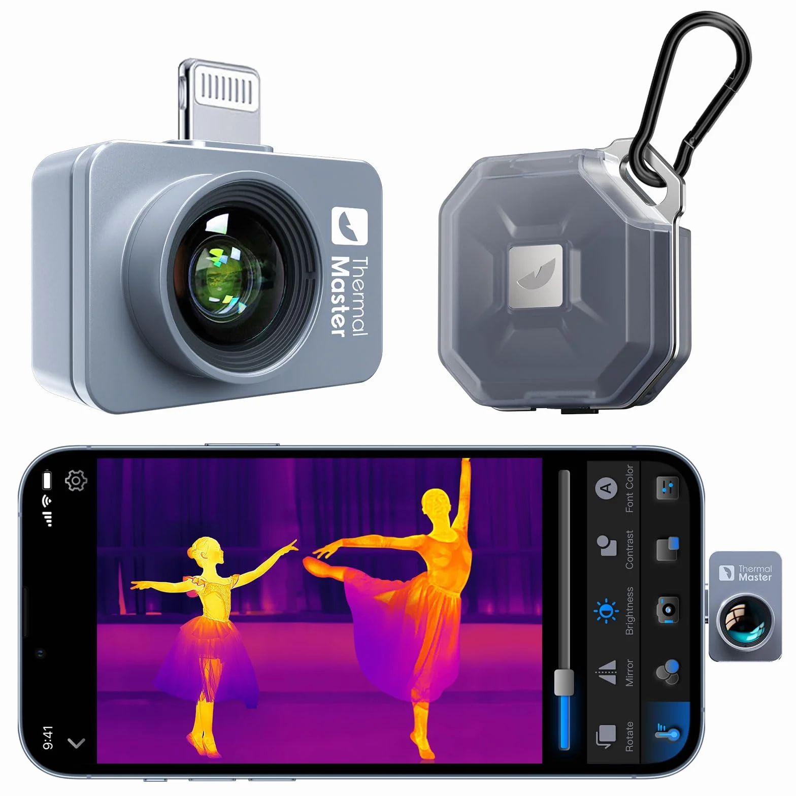 P2 Pro kamera termowizyjna iPhone, kamera na podczerwień z obiektywem makro Super IR rozdzielczość 512 x 384, 15 x zoom, kamera termiczna pasuje do iPhone Series (w zestawie 15/16)