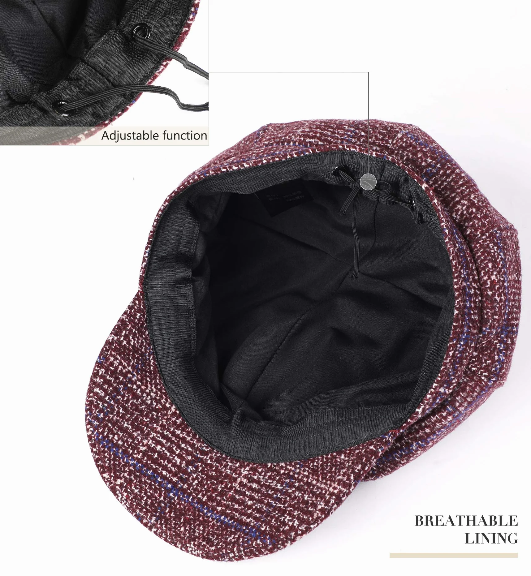 Superora Damska czapka z daszkiem beret zimowa Newsboy Cap Bakerboy