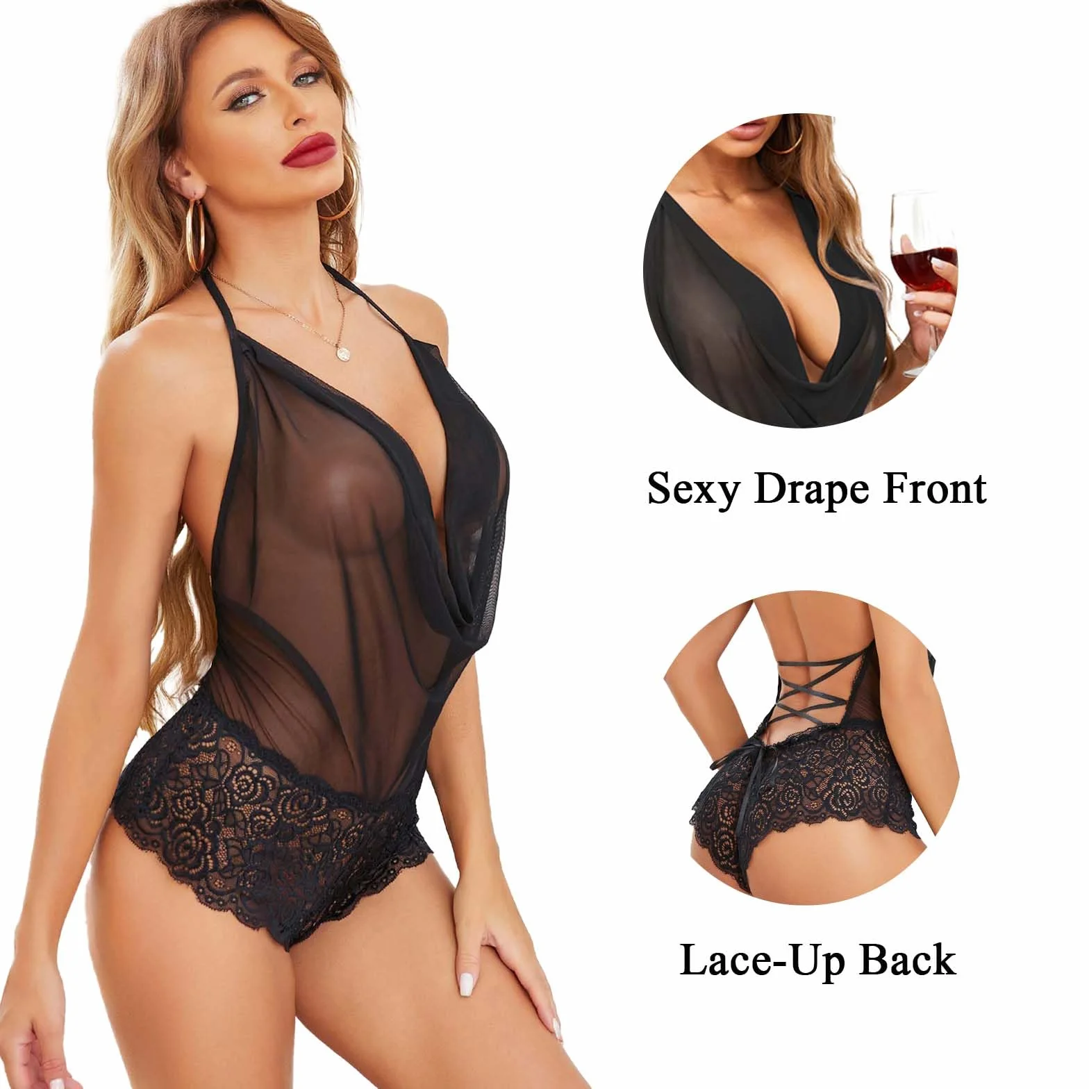 Seksowna bielizna damska Sexy Body Teddy koronkowa bielizna dla lalek, jedna sztuka, erotyczna bielizna bez pleców