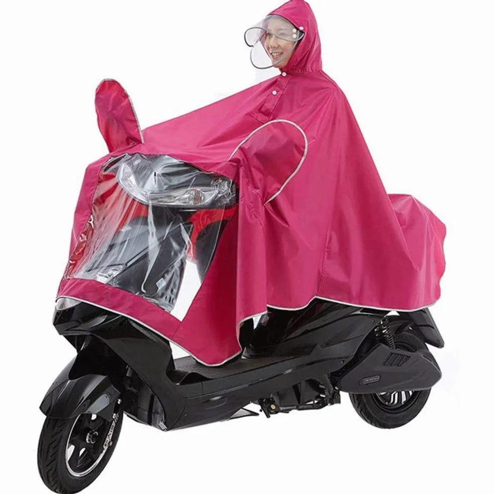 Ponczo Przeciwdeszczowe, Peleryna Przeciwdeszczowa Motocykl Wodoodporne Wydłużone Poncho, Skuter Elektryczny Motocykl Duża Peleryna Przeciwdeszczowa/Pink/4Xl