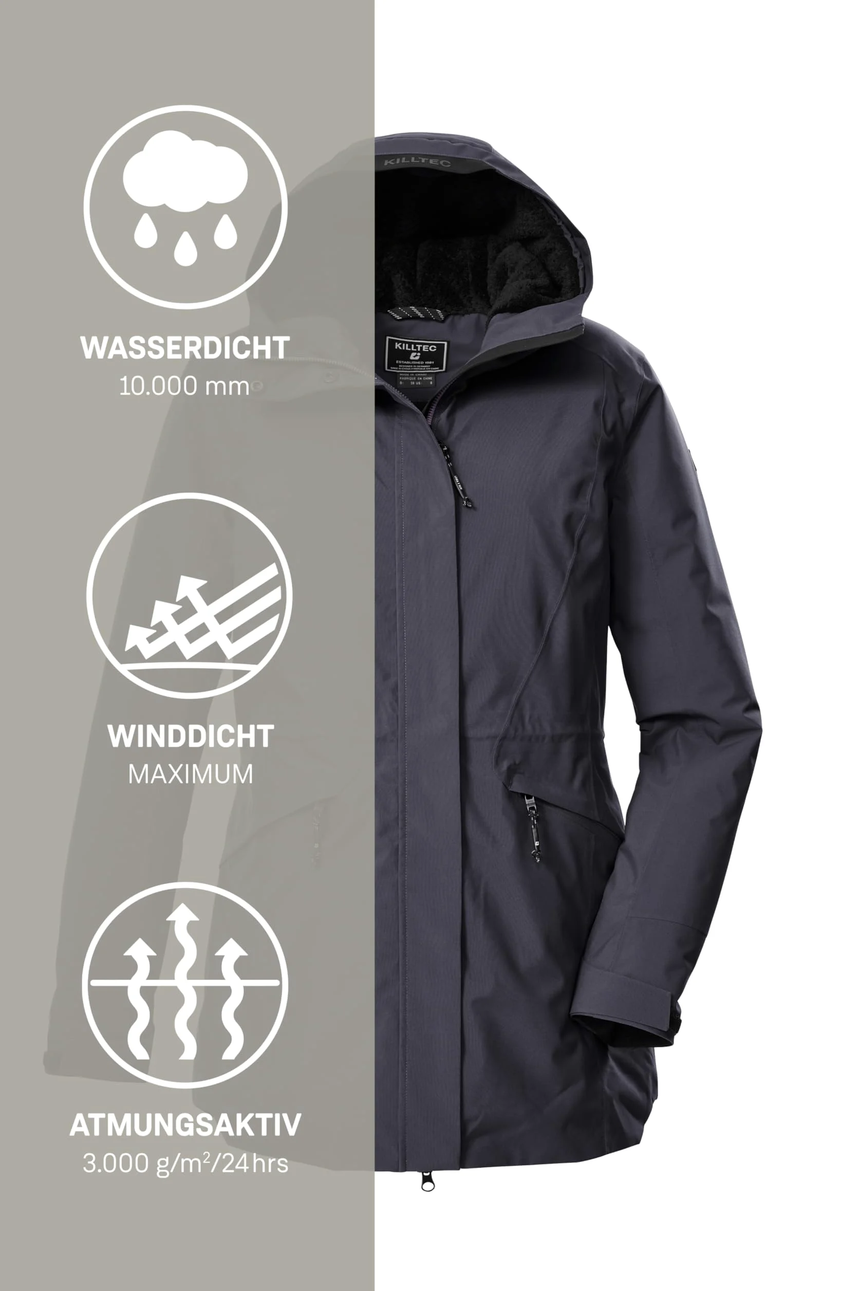 Killtec Parka outdoorowa/funkcjonalna parka z kapturem Kobiety Kow 19 Wmn Prk