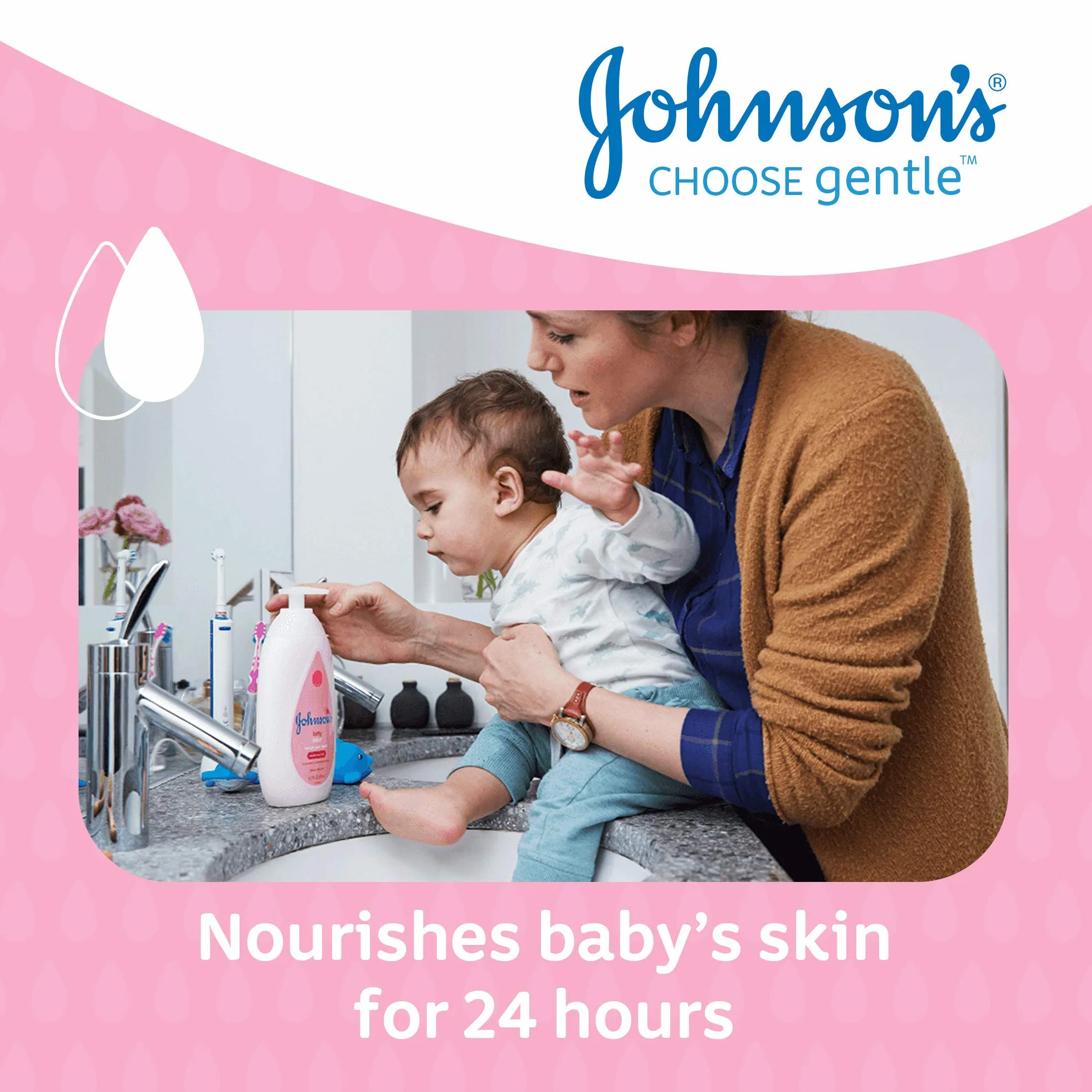 Johnson's Baby Balsam 500 ml – delikatny i łagodny dla delikatnej skóry i codziennego użytku – nawilżanie przez 24 godz