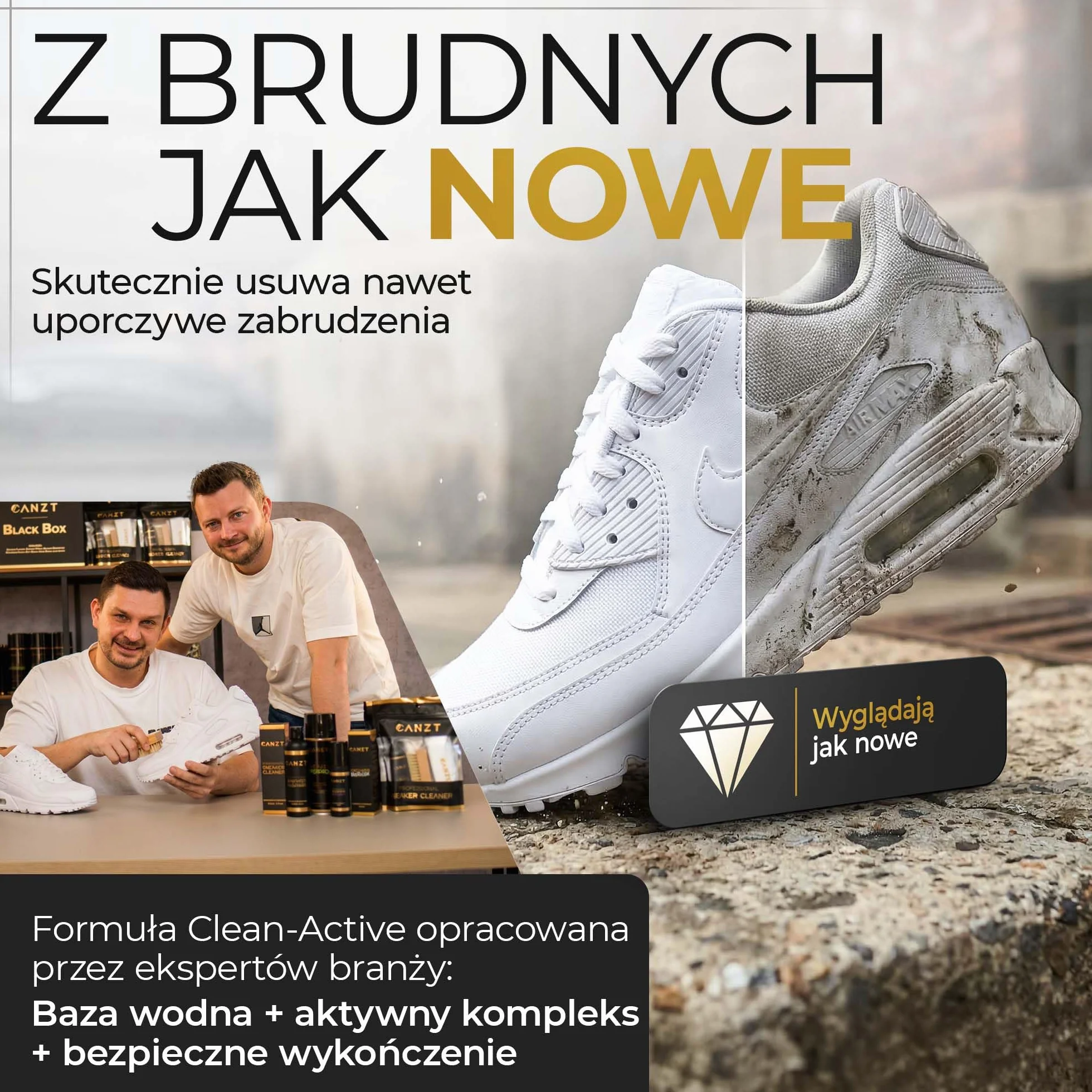 Canzt Zestaw do czyszczenia butów – Profesjonalny sneaker cleaner z miękką szczotką i ściereczką z mikrofibry – Do skóry, zamszu, nubuku i tekstyliów
