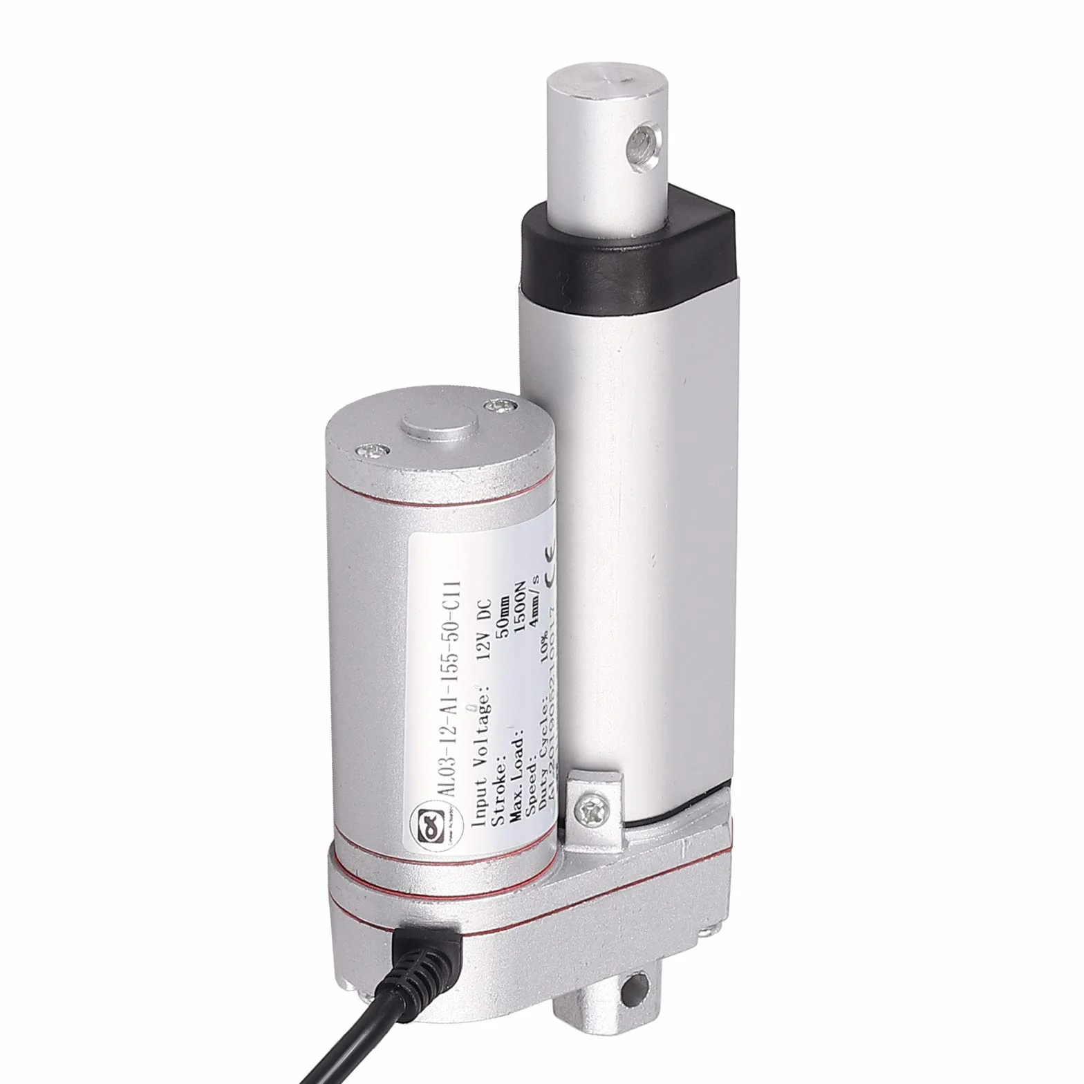 AUTOUTLET siłownik liniowy, do otwierania bramy, do dużych obciążeń 150 kg, 12 V DC, 1500 N, 50 mm, elektryczny siłownik liniowy do samochodów, mebli i innych