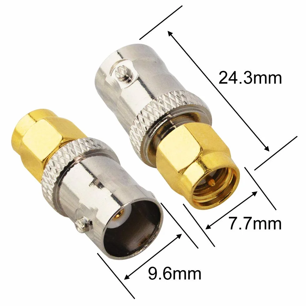 Adapter BNC SMA wtyczka koncentryczna SMA wtyczka do gniazda BNC, adapter koncentryczny do anten RF urządzeń LAN bezprzewodowy kabel koncentryczny WiFi radio amator przenośny skaner SDR 2