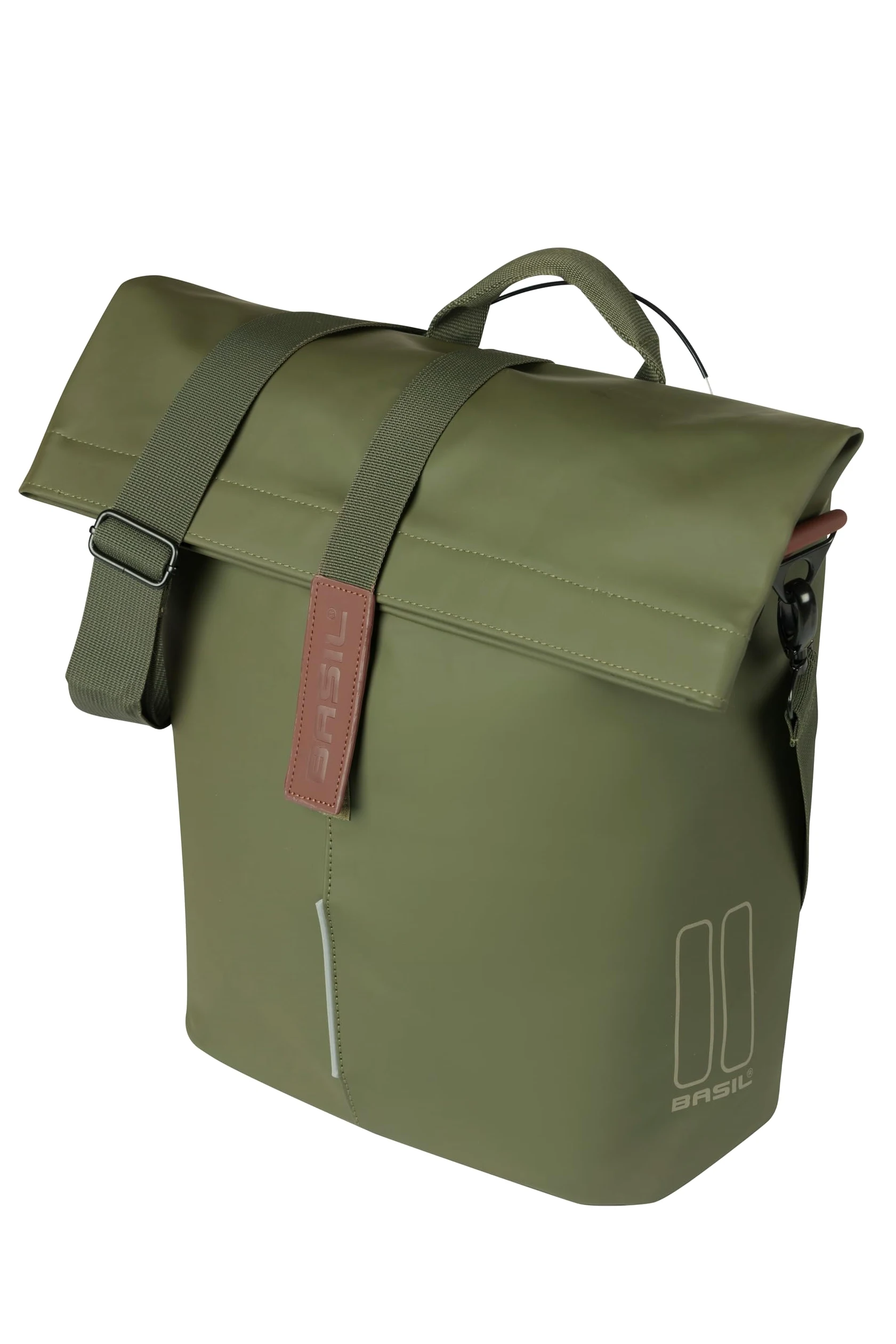 Basil City Bike Shopper MIK - 14-16L, brązowy, wodoodporny, w zestawie system MIK Studs, idealny do miasta i zakupów
