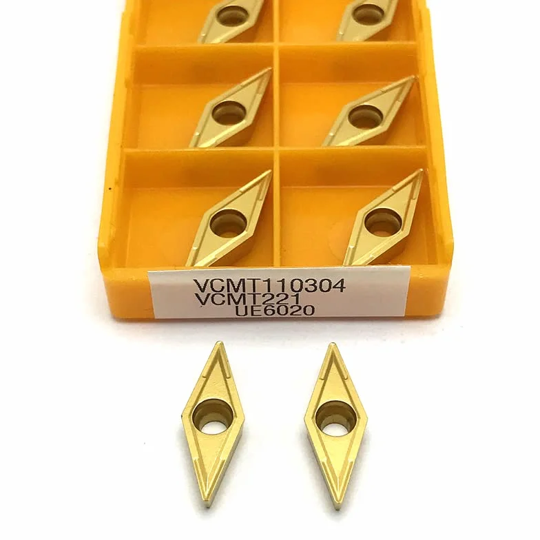 (10 Pieces) VCMT110304 UE6020 Carbide Inserts Internal turning tool VCMT 110304 metal lathe tool CNC turning insert (Color : VCMT110304 VP15TF, Size : 10PCS)