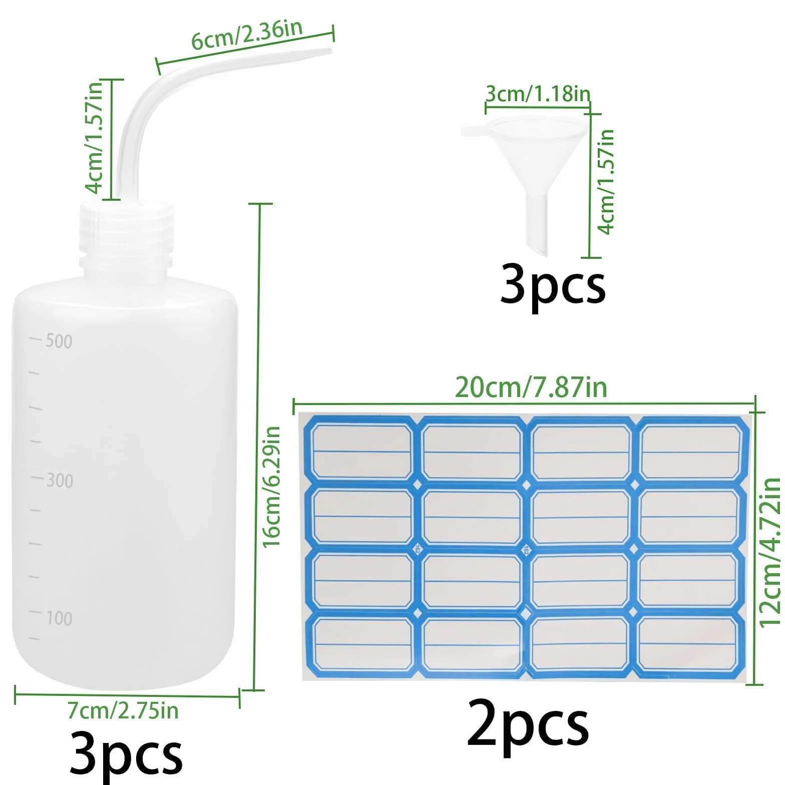 DKBT 3 sztuki butelka z rozpylaczem 500 ml