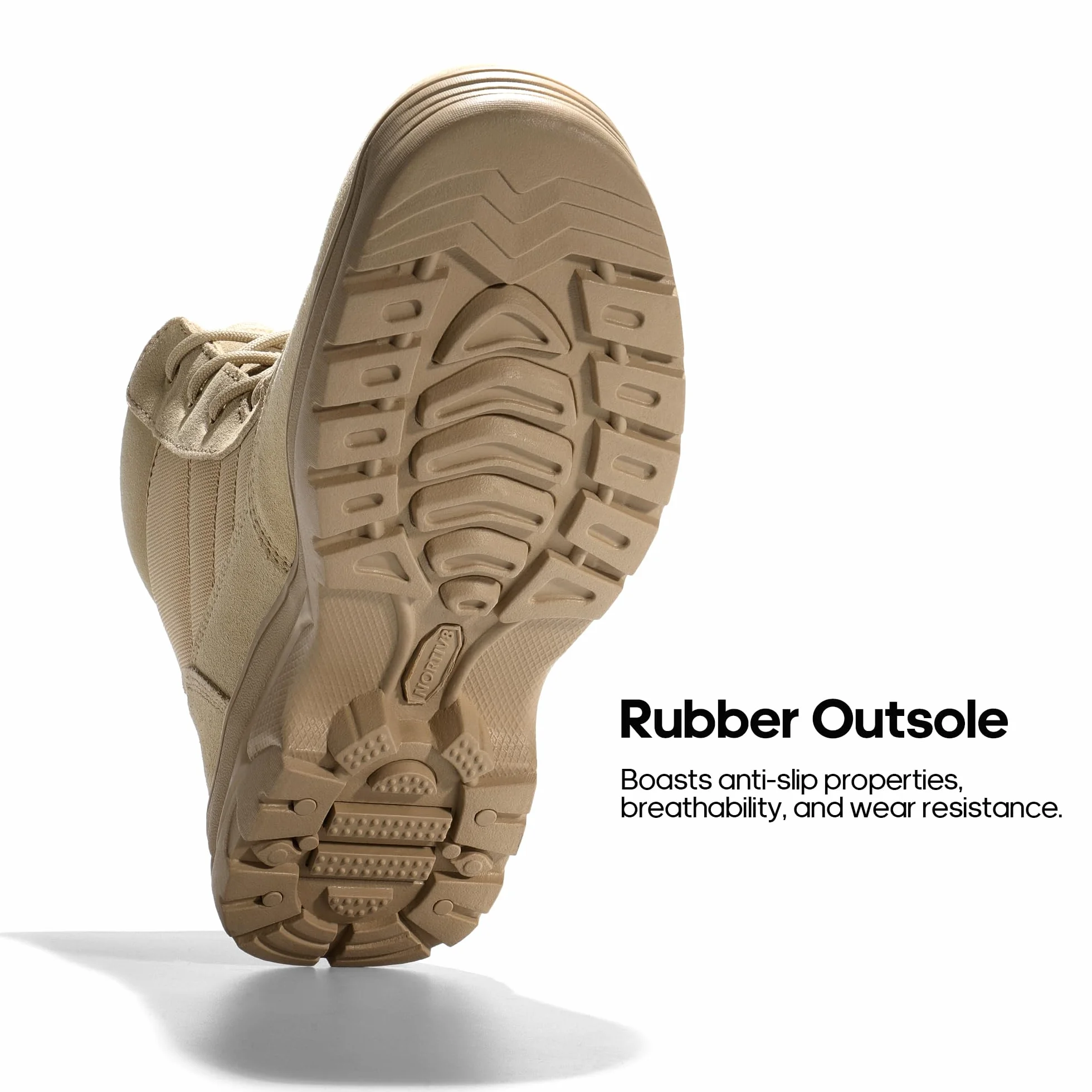 NORTIV 8 Męskie wodoodporne taktyczne buty robocze skórzane 15 cm