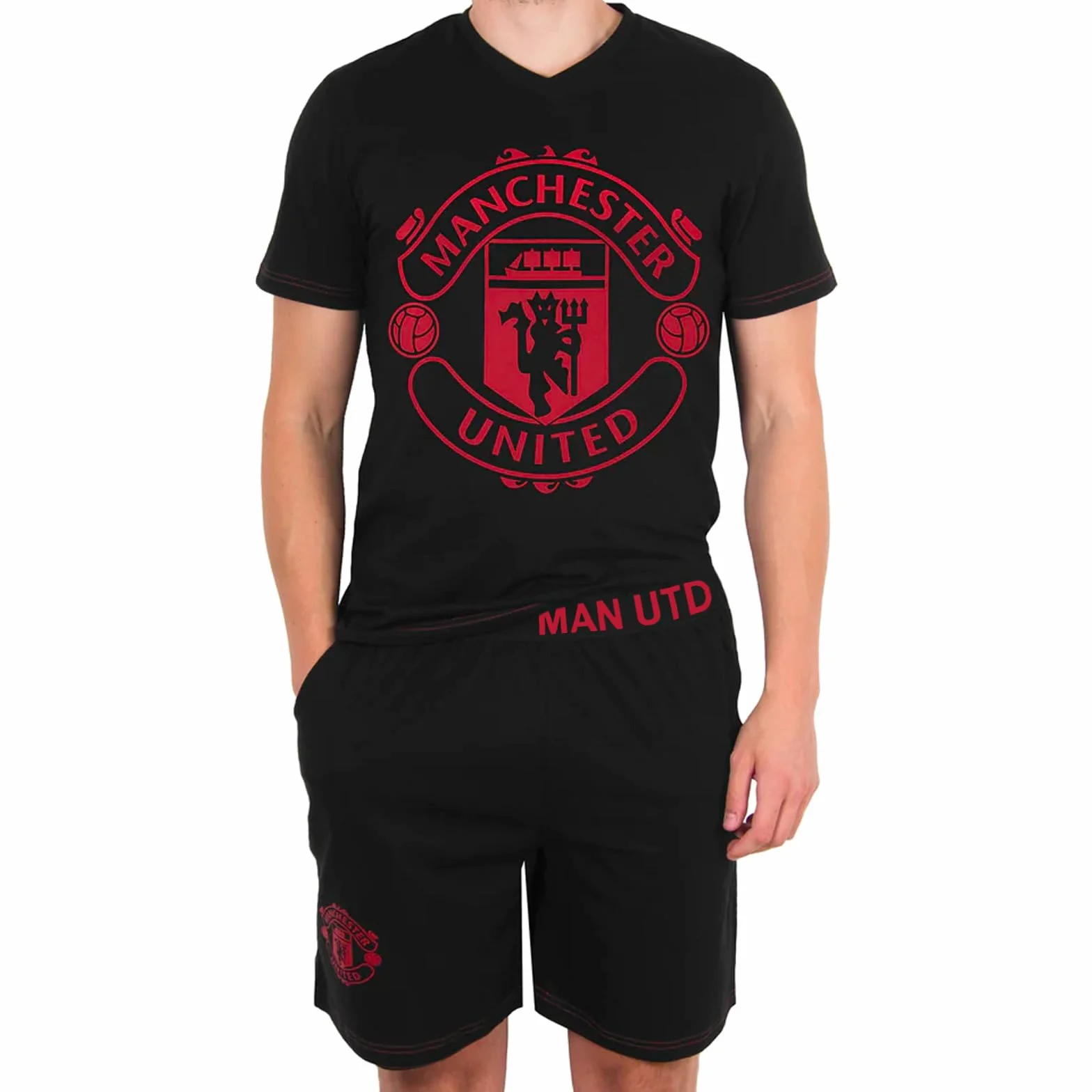 Manchester United F.C. Krótka piżama męska oficjalne gadżety akcesoria piłkarskie