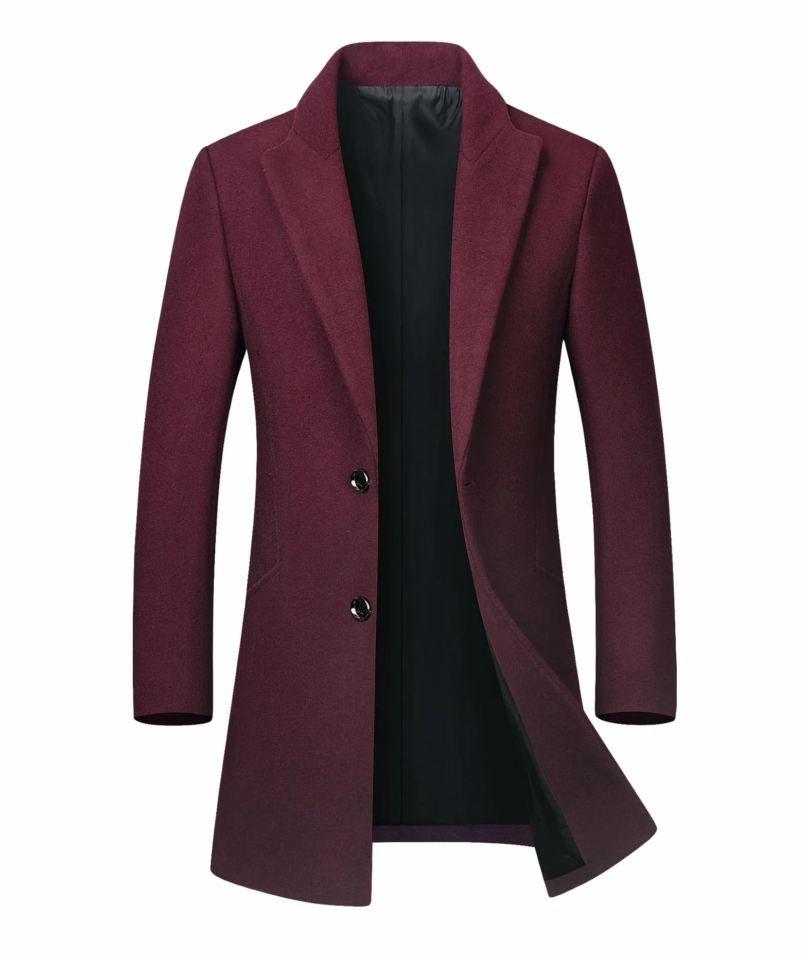 ECDAHICC Płaszcz zimowy, męski, długi płaszcz slim fit, płaszcz męski, zimowy ciepły płaszcz biznesowy, męski płaszcz wełniany