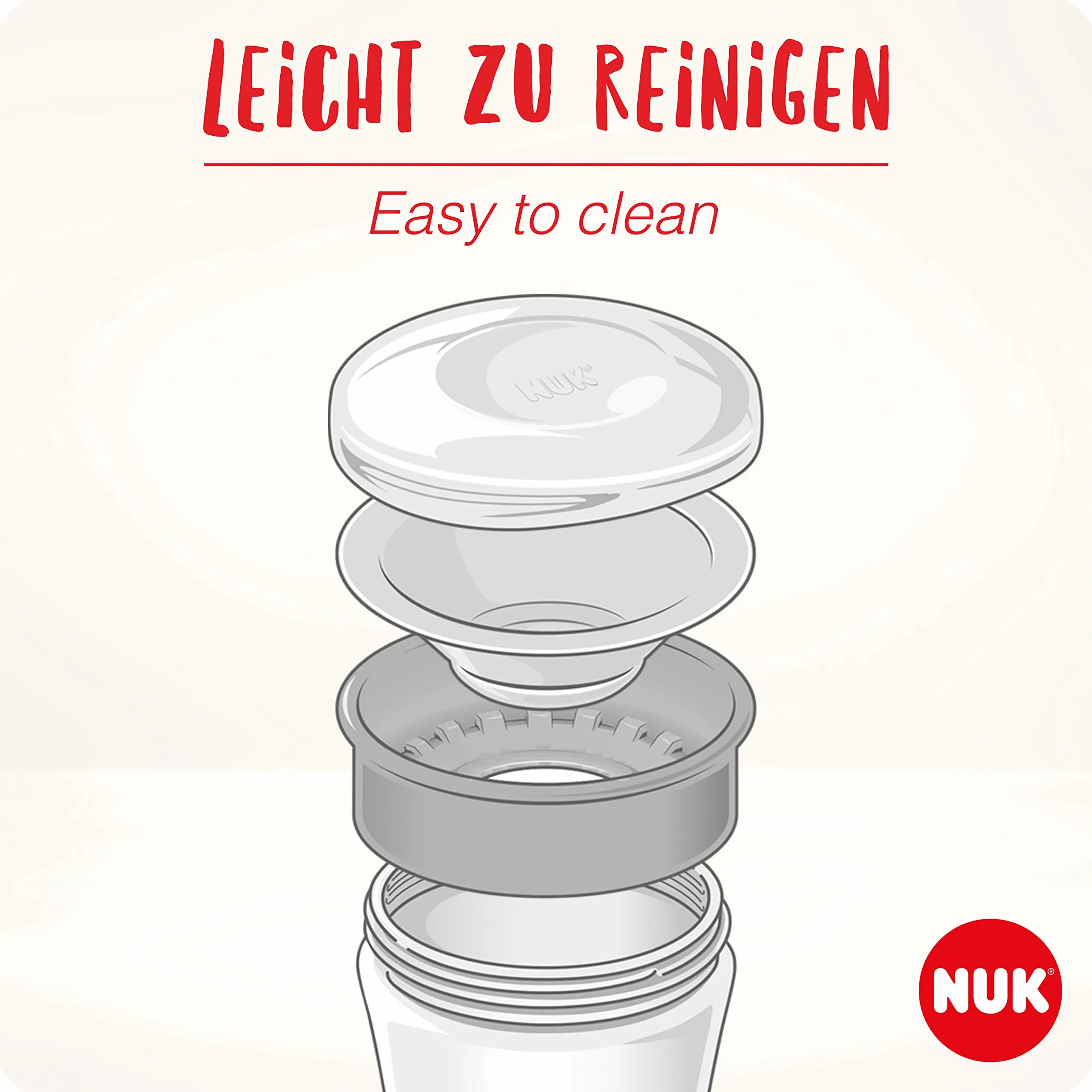 Kubek niekapek NUK Disney Magic Cup | Krawędź zapobiegająca rozlaniom 360° Anti-Spill | 8+ miesięcy | Wolny od BPA | 230 ml | Disney Myszka Minnie