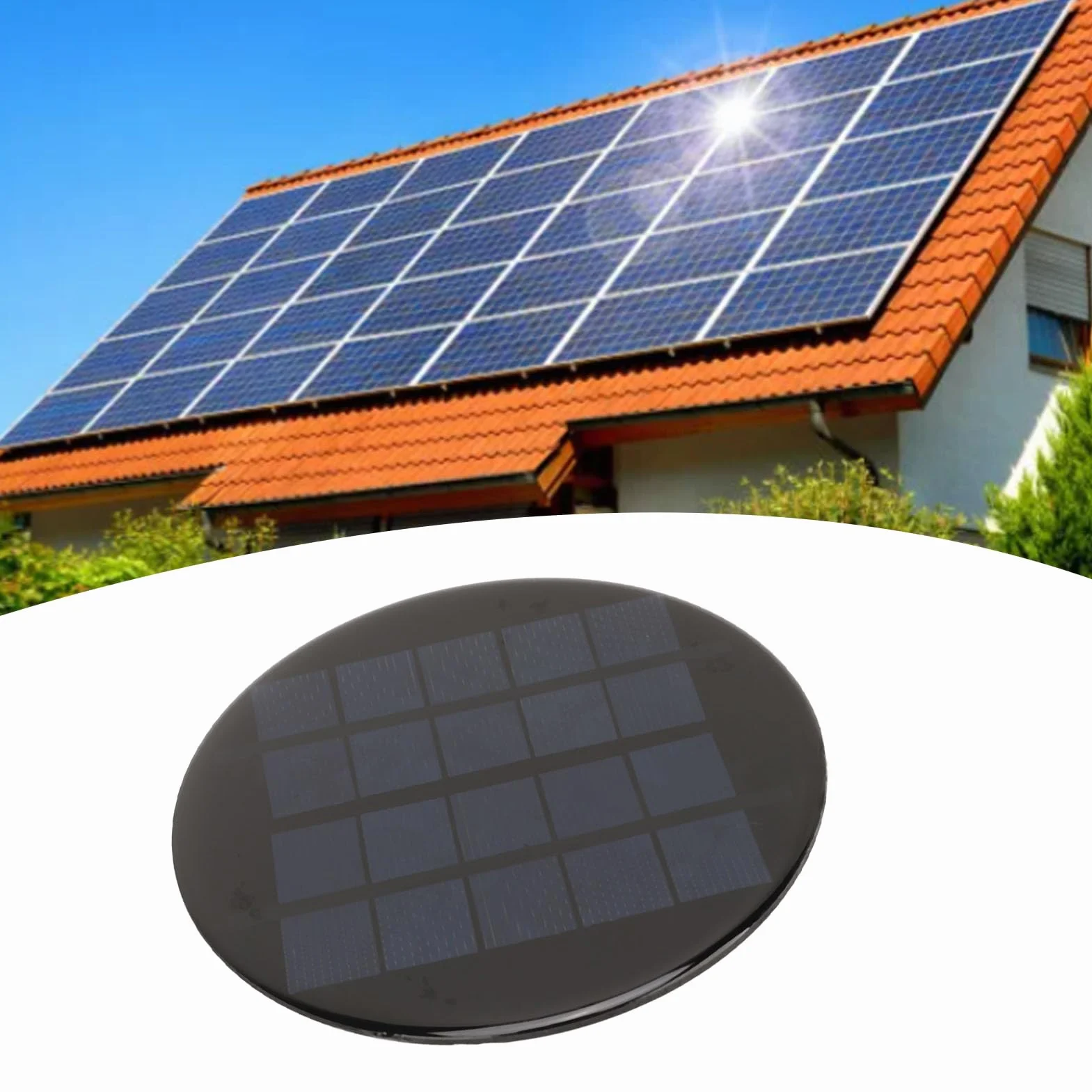 Mini okrągły panel ogniw słonecznych 1,1 W 5 V 120 mm akumulator 3,7 V mały moduł ogniw słonecznych z polikrystalicznego krzemu