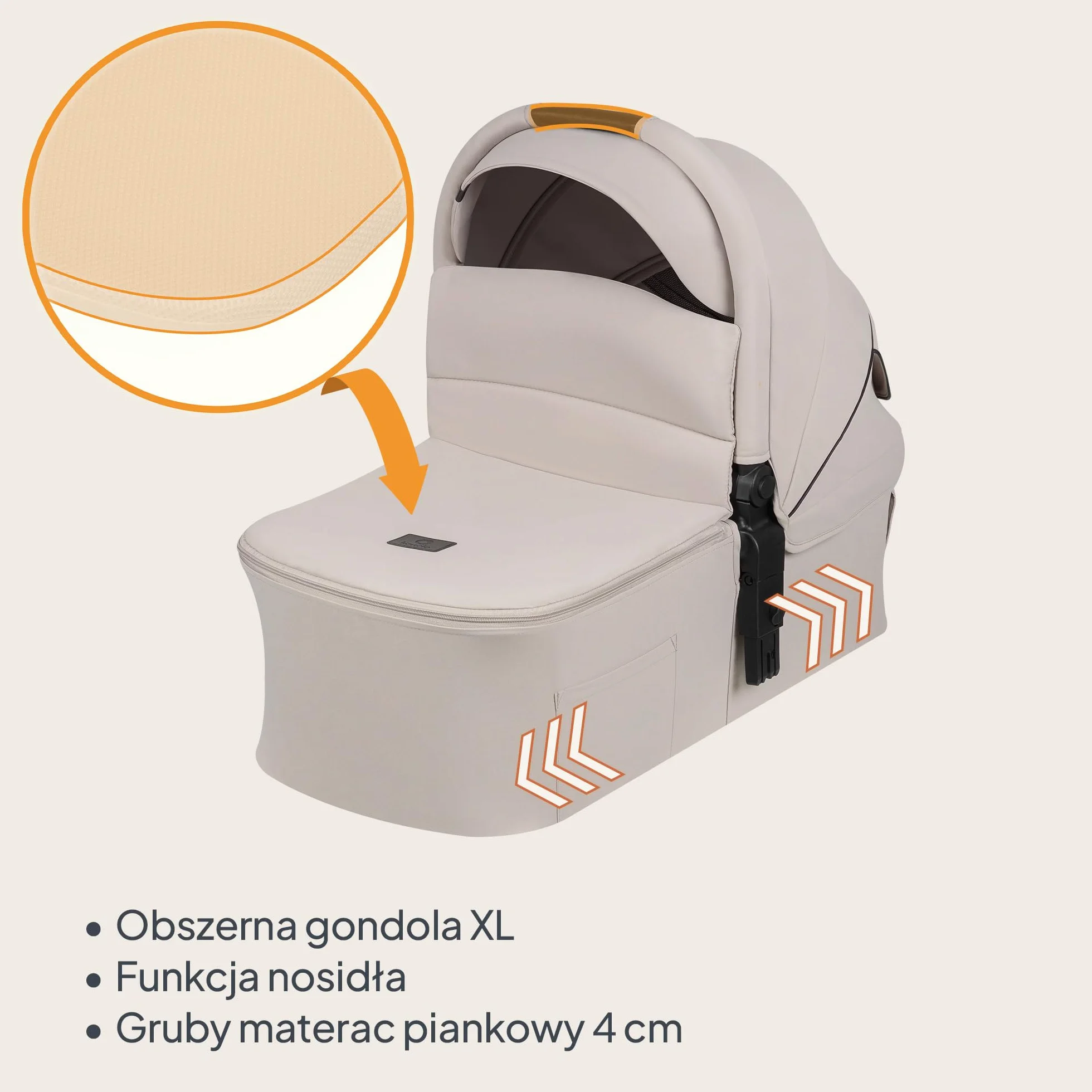 LIONELO AMBER PLUS 3 w 1 Wielofunkcyjny Wózek Dziecięcy od 0 do 4 lat do 22kg z Gondolą XL, Fotelik Samochodowy do 13 kg, Regulacja Oparcia, Duże Terenowe Koła 360o Budka XXL