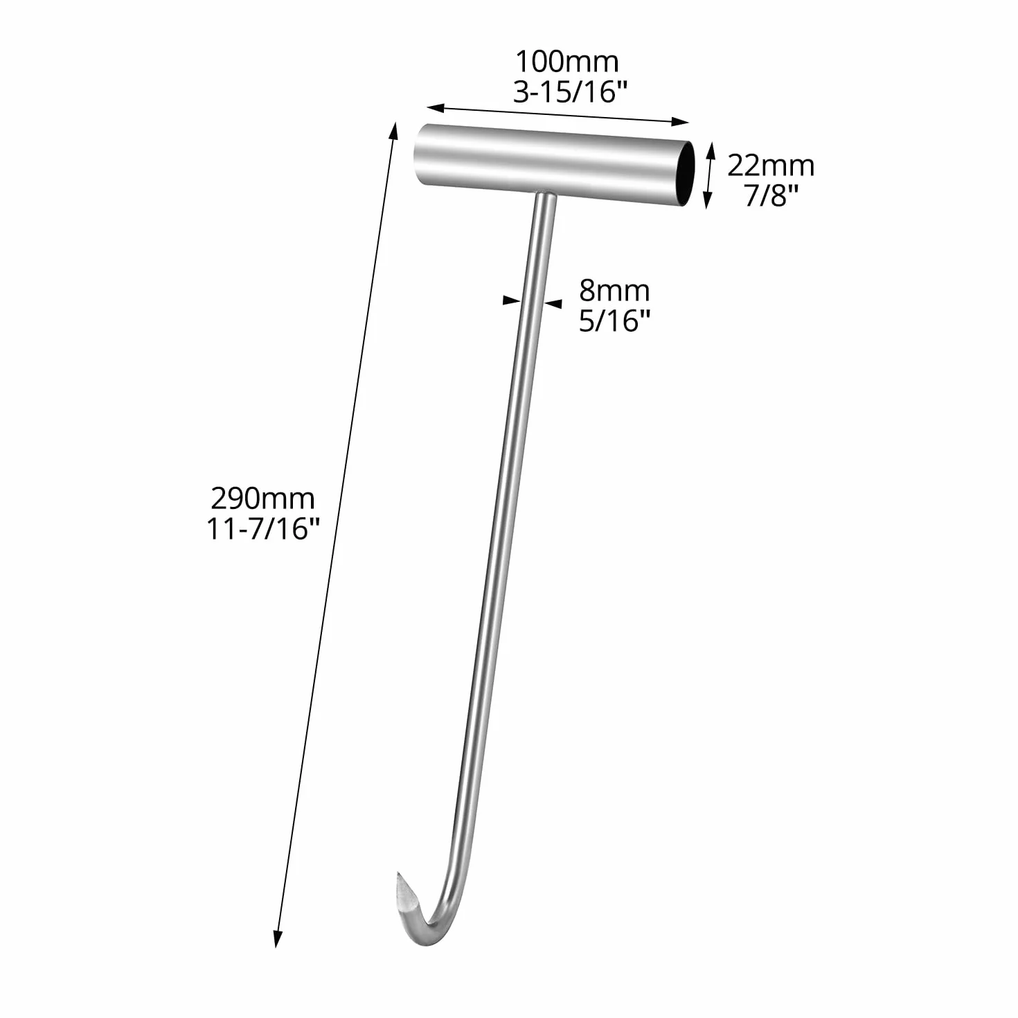 QWORK® 2 szt. 30 cm podnośnik pokrywy kanału haki do pokrywy włazu ze stali nierdzewnej podnośnik pokrywy kanalizacyjnej