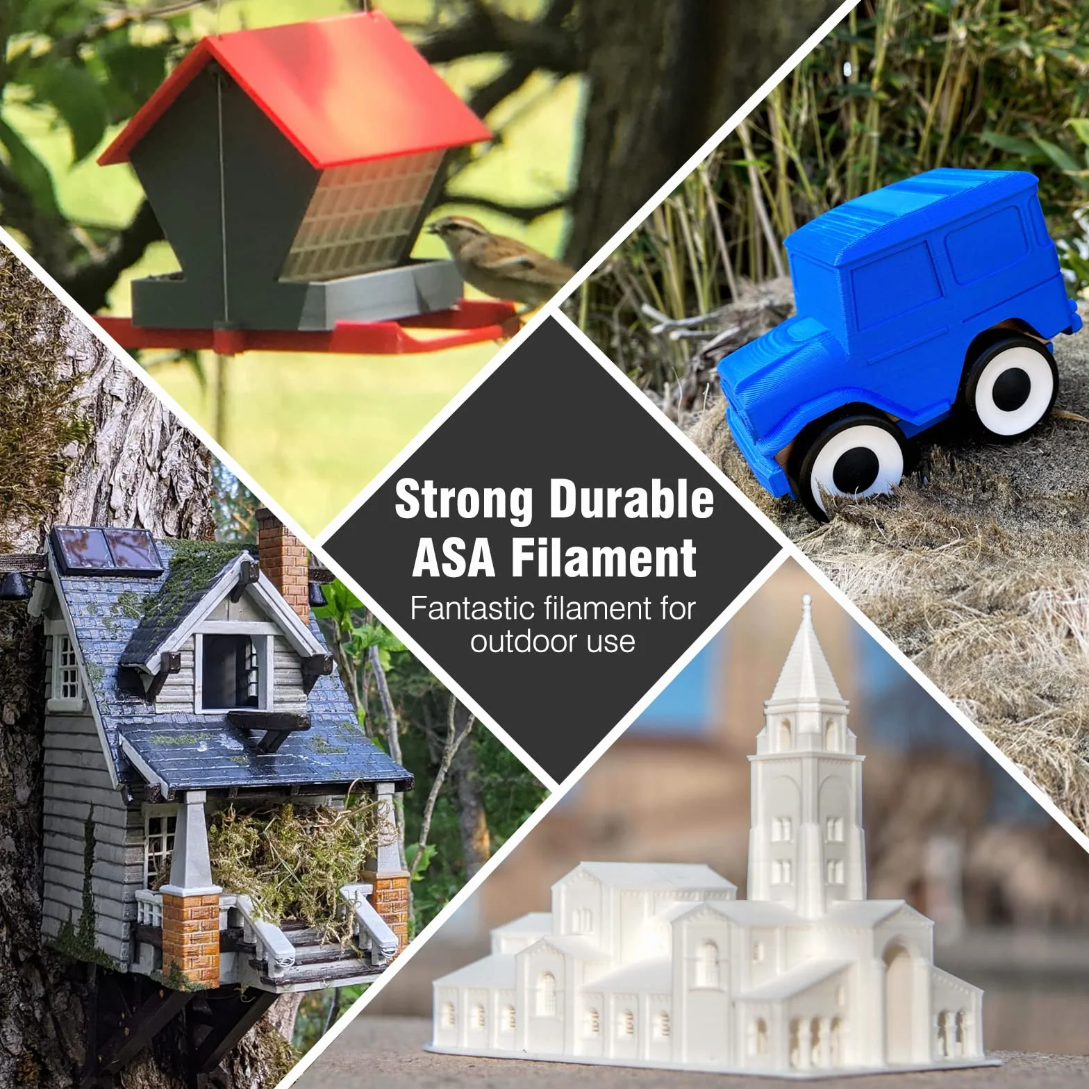SUNLU ASA Filament 1,75 mm, Odporny na Promieniowanie UV/Deszcz/Ciepło Filament do Drukarek 3D, Wytrzymały Filament 3D, Szpula 1KG ASA Niebieski
