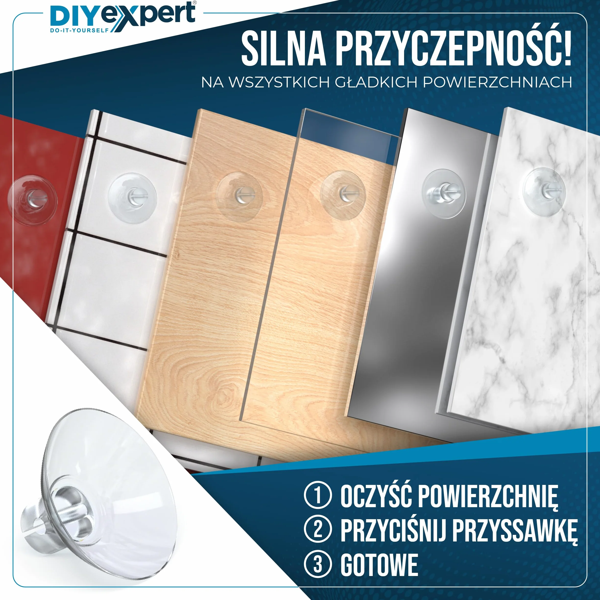 DIY expert 50 x przyssawka do łańcuchów świetlnych, Ø 20 mm, przyssawka, haczyk z przyssawką, ssawka szczelinowa, wyprodukowano w Niemczech