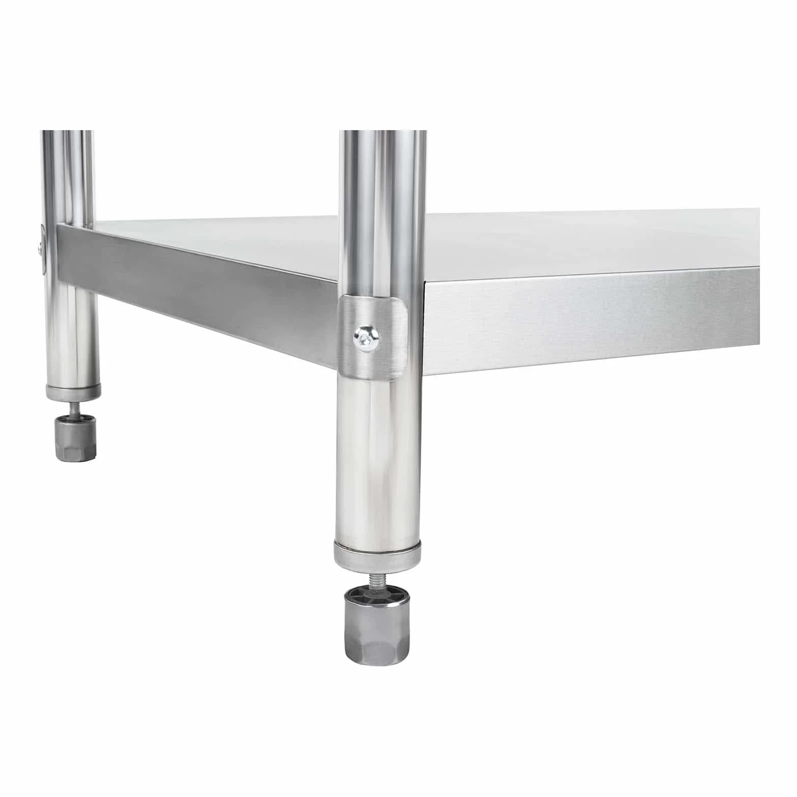 Royal Catering RCAT-100/60-N stół roboczy ze stali nierdzewnej, stół kuchenny, stół ze stali nierdzewnej, 100 x 60 cm, z regulacją wysokości, stół grillowy, meble kuchenne