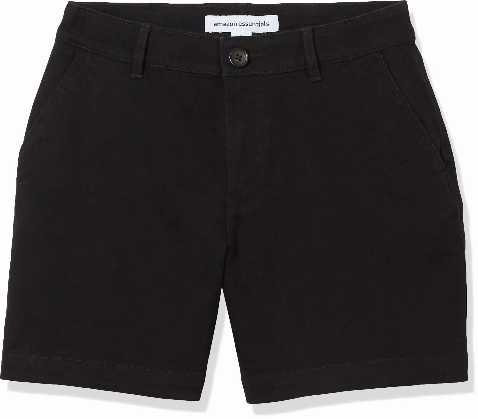Amazon Essentials Damskie szorty o średnim wzroście slim fit 13,5 cm nogawki khaki (dostępne w prostych i krągłych krojach), czarne, 12