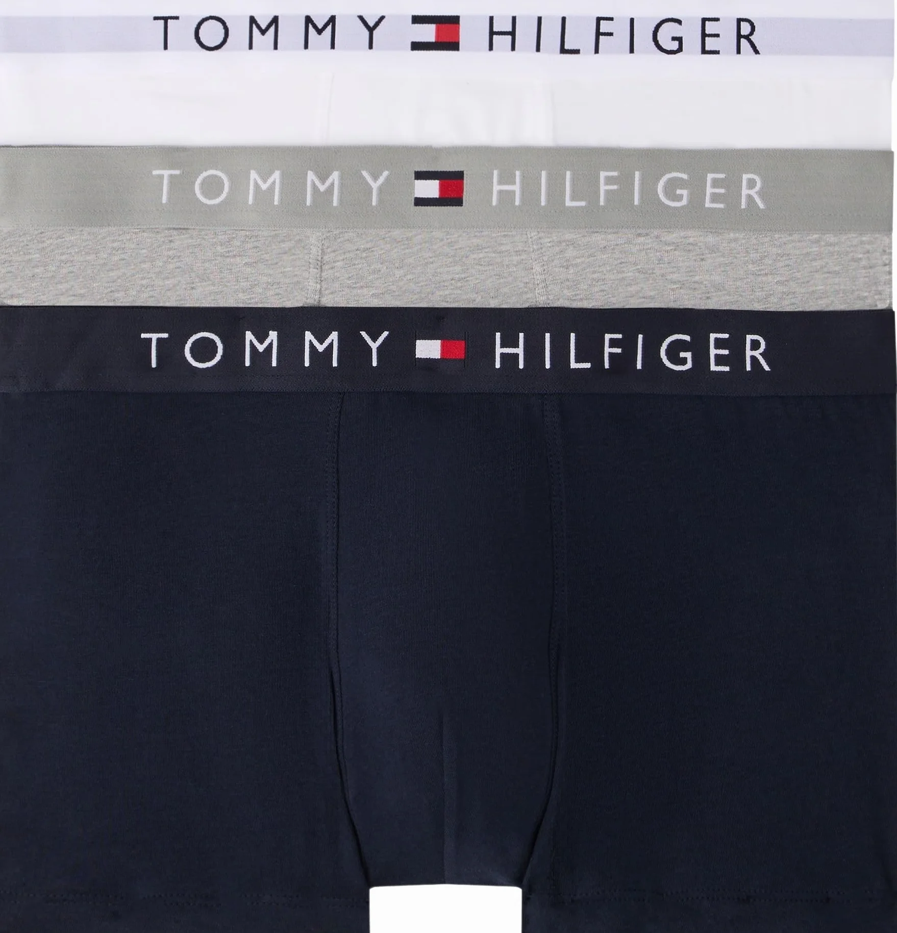 Tommy Hilfiger Męski bagażnik (3 sztuki), Szary (szary Htr/biały/pustynne niebo), S