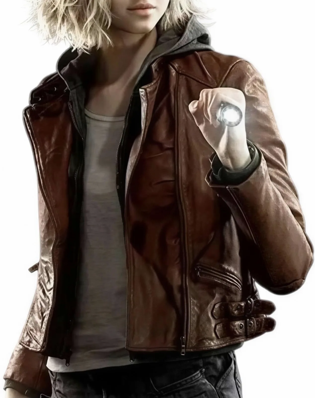 Damska skórzana kurtka Evil Game Character Cosplay - odzież wierzchnia inspirowana zabójcą zombie na Halloween