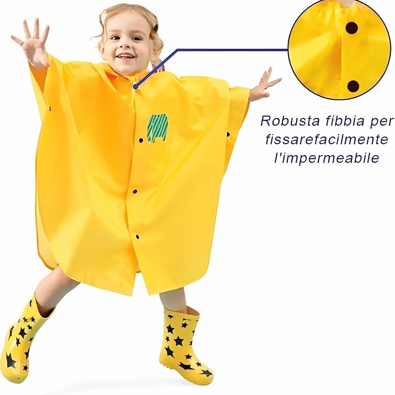 LATRAT Płaszcz przeciwdeszczowy dla dzieci, unisex dla dzieci, wodoodporny płaszcz przeciwdeszczowy z kapturem w 100% nieprzemakalny i oddychający