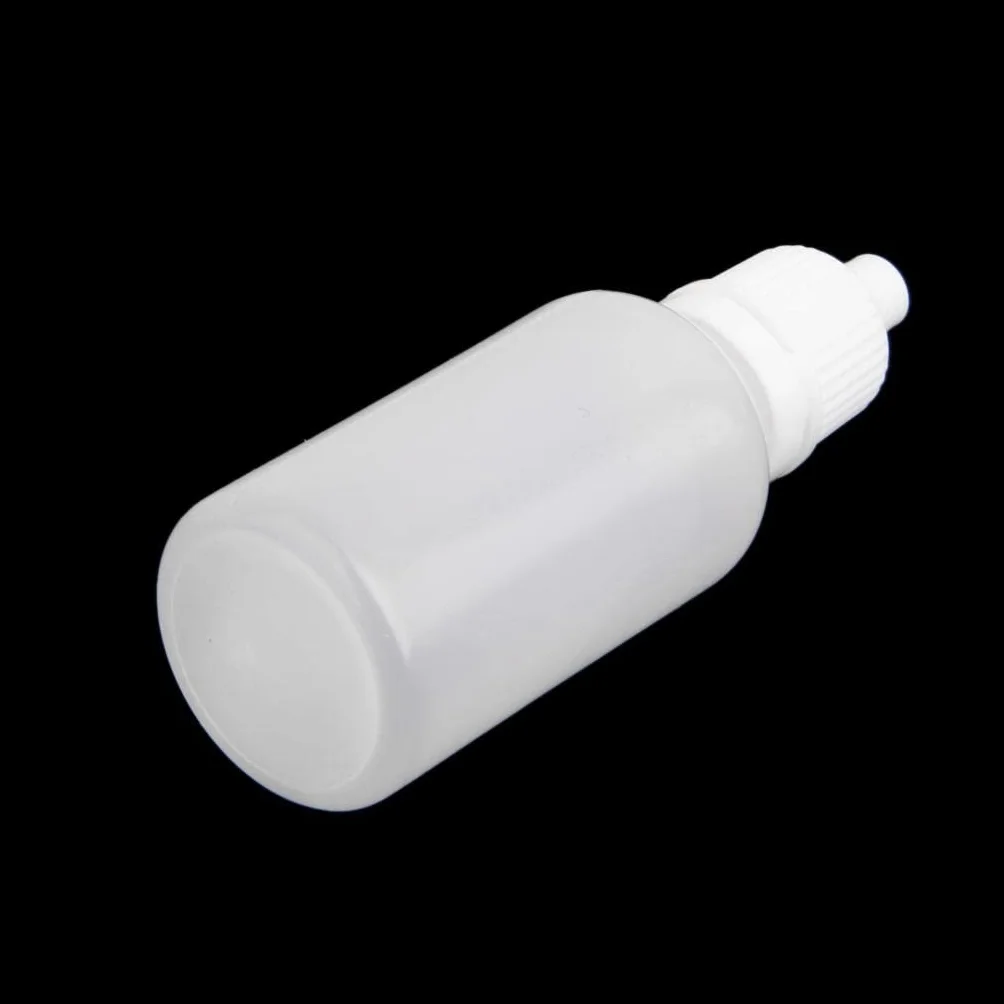 Butelka z zakraplaczem, 20 ml, opakowanie 10 sztuk, biały LDPE, dozownik na płyny, krople do oczu, oleje