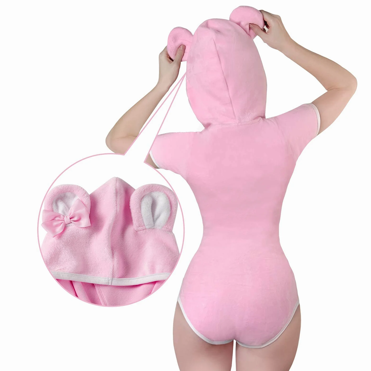 LittleForBig Bawełniany śpioszki Onesie Piżama Bodysuit-Teddy Miś Onesie