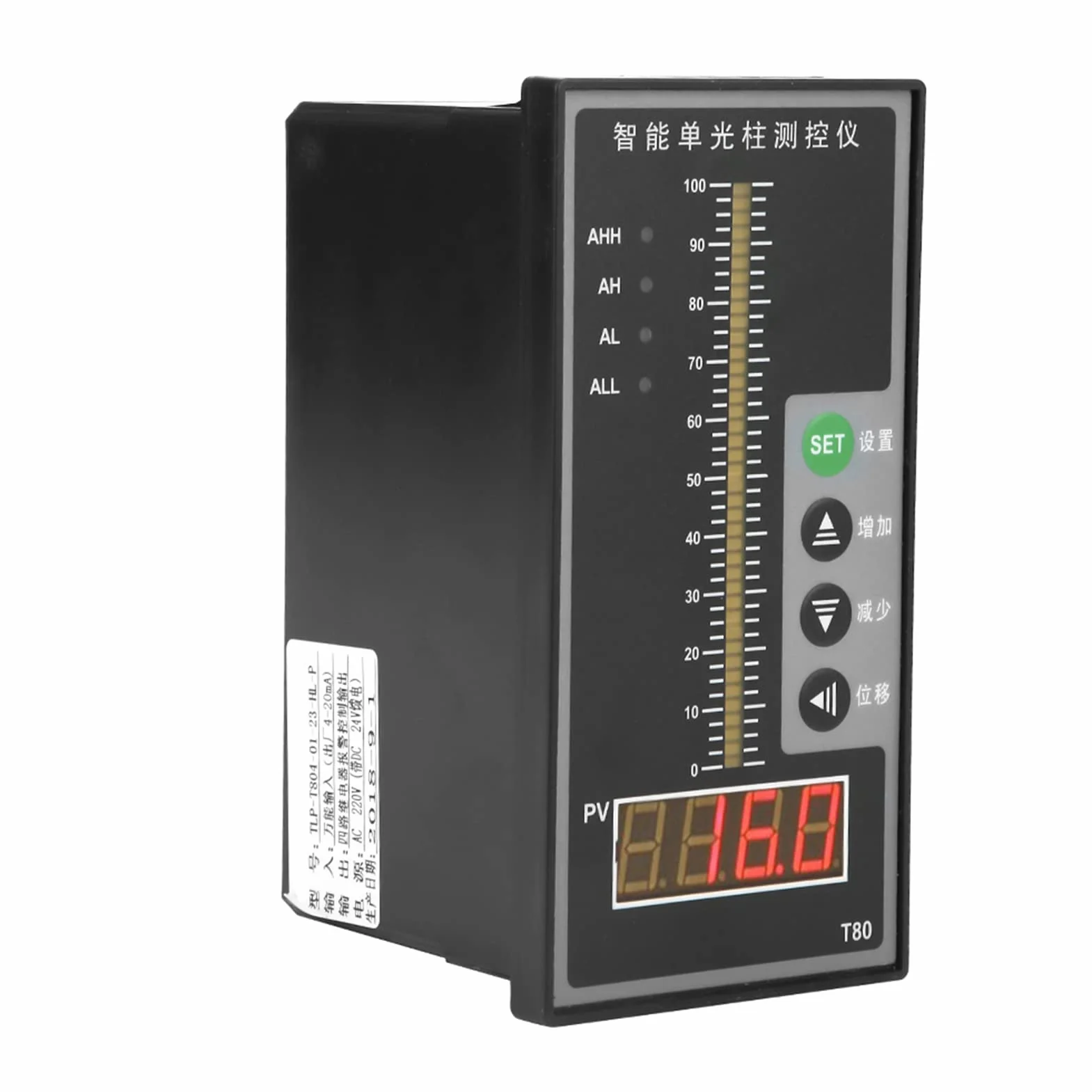 Inteligentny Regulator Ciśnienia AC220V, Wskaźnik Poziomu Cieczy T80, 4-20mA, Precyzyjny Czujnik Poziomu w Kolumnie Świetlnej