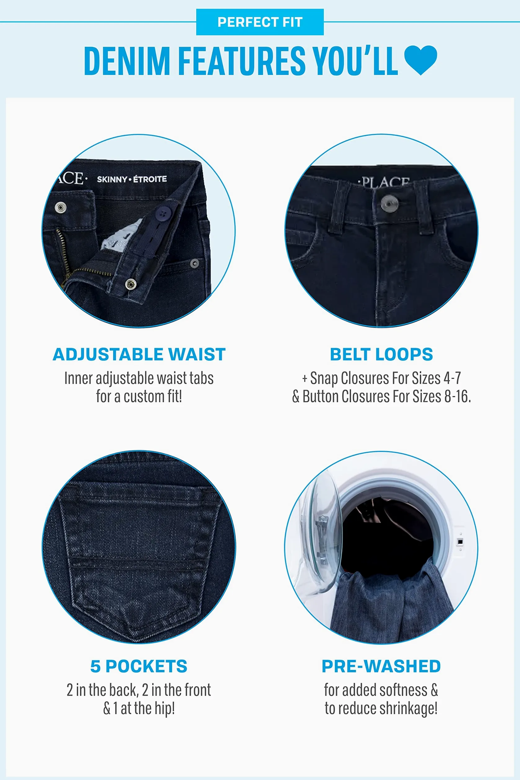 The Children's Place Stretch Denim Jeggings - Leginsy Dziewczynki