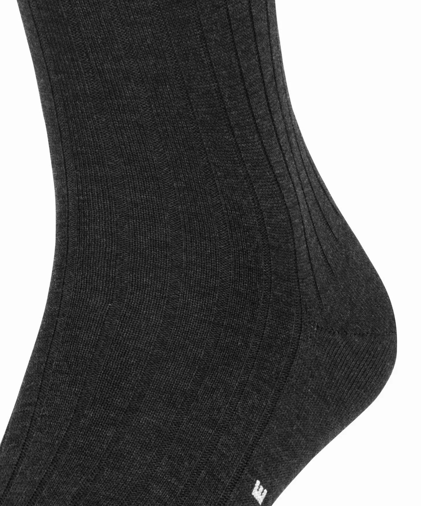 FALKE Mężczyźni Podkolanówki Milano M Kh Bawełna długie jednokolorowe 1 Para, Szary Anthracite Melange 3190, 45-46