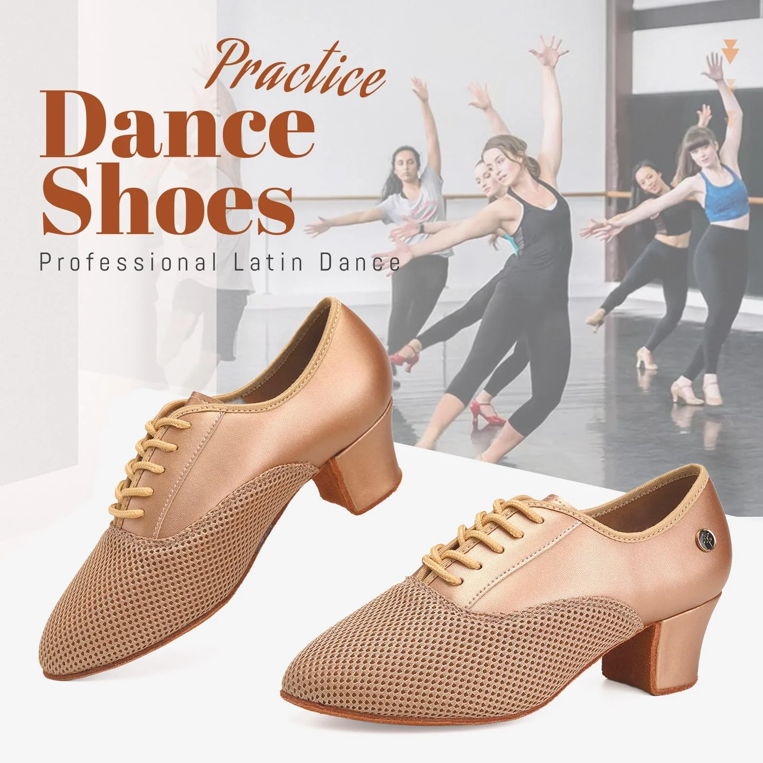 Damskie buty do tańca latynoskie z zamkniętymi palcami 5cm Obcas Zamszowa Podeszwa