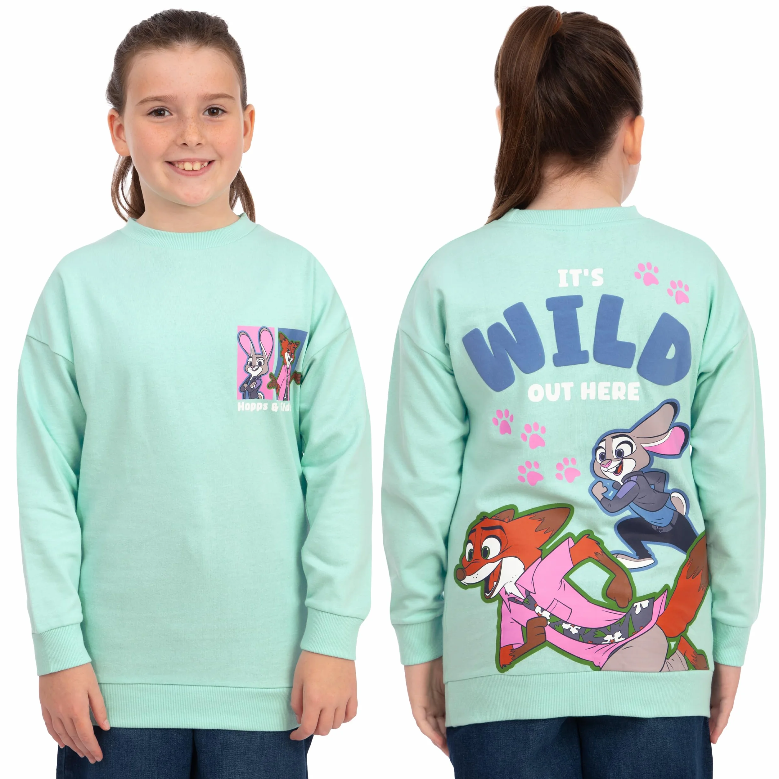 Disney Zootropolis Bluza Dziewczęca Nick Wilde Judy Hopps Sweatshirt Bawełna Dziecięca