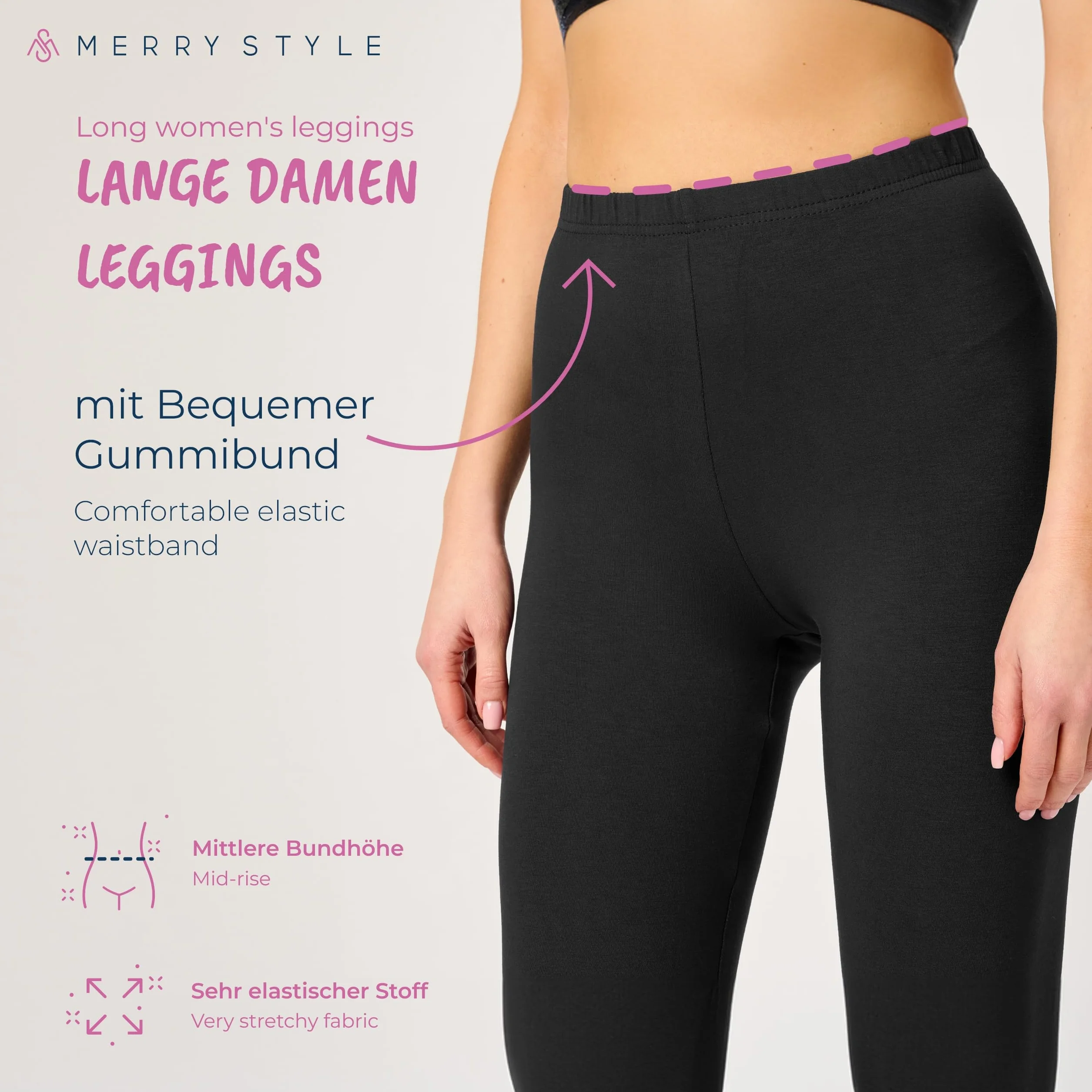 Merry Style Leginsy Damskie z Wiskozy MS10-143