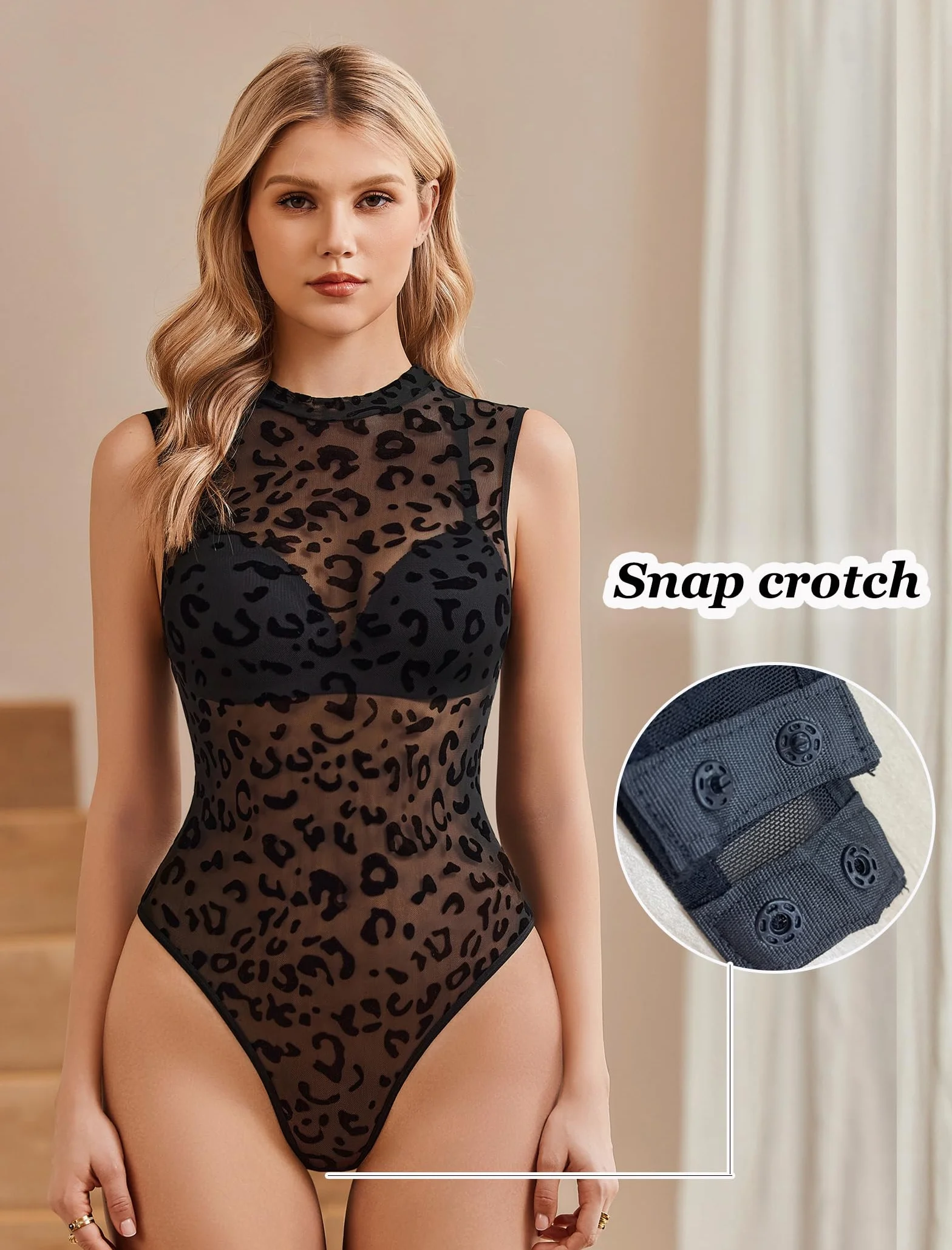 Avidlove Body Dessous damska seksowna bielizna elegancka siateczkowa top bez rękawów, koronkowe body, okrągły dekolt, odświętna górna część na imprezę, do klubu, górna część z siatki