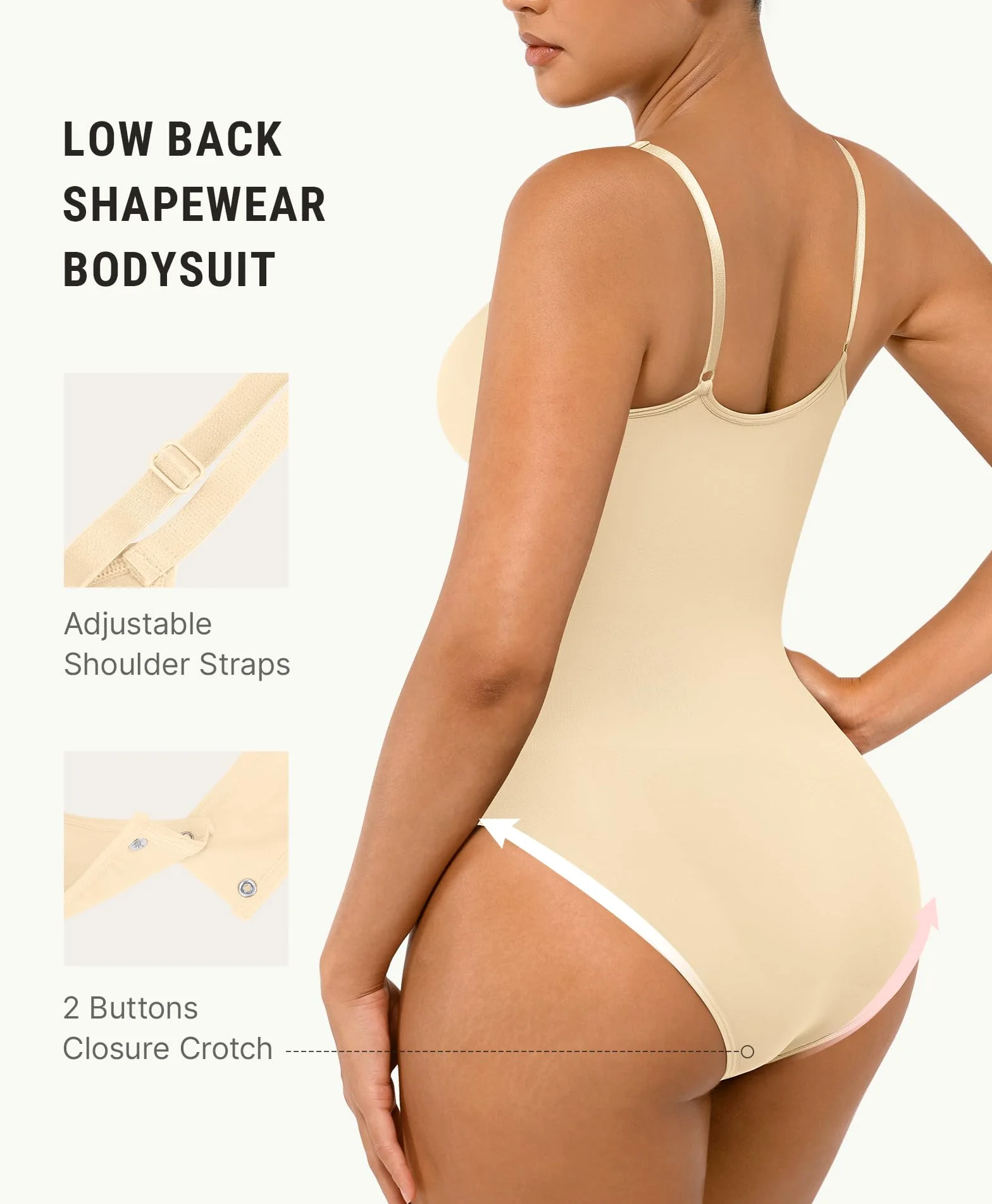 FeelinGirl Bielizna modelująca dla kobiet kontrola brzucha fajas całe ciało haczyk zamek błyskawiczny regulowane paski S-6XL