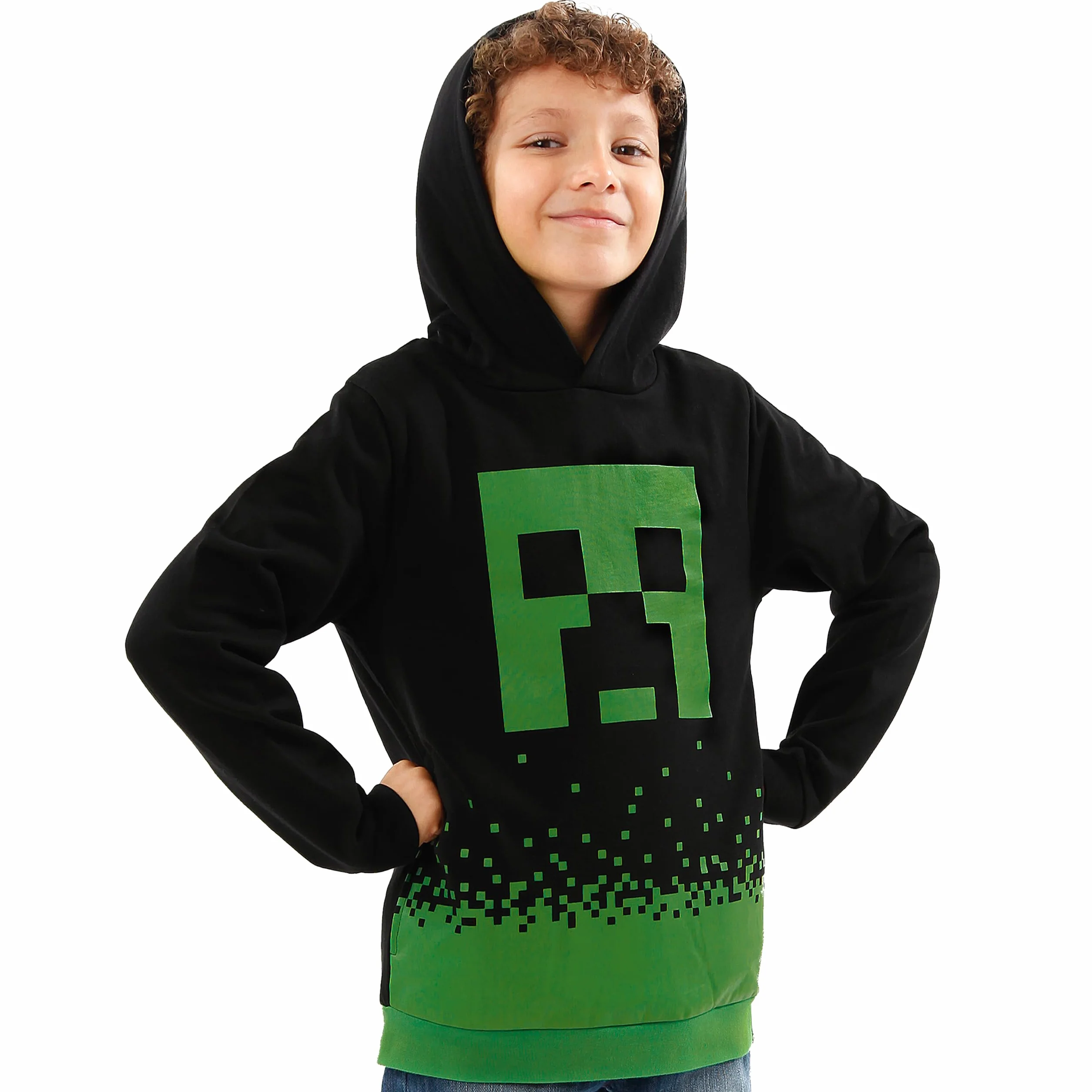 Bluza z kapturem Minecraft dla chłopców | Bluza z kapturem Creepera | Ubrania gamingowe dla dzieci