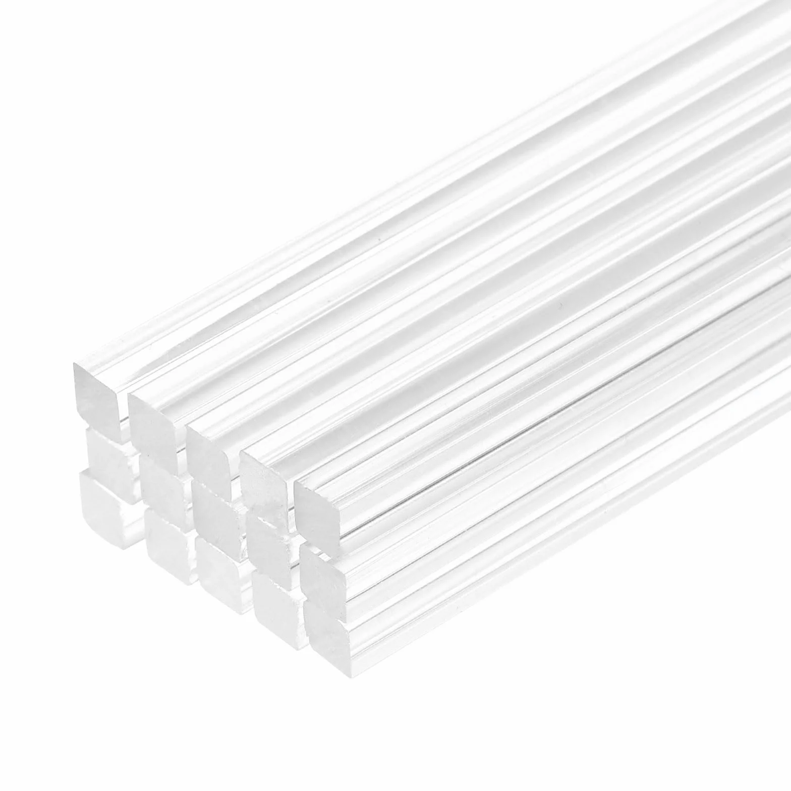 QUARKZMAN 30 sztuk akrylowych prętów kwadratowych 5 mm x 250 mm, przezroczyste pręty akrylowe, pręty z tworzywa sztucznego, paski do majsterkowania, oświetlenia, dekoracji ogrodu, 5 mm x 250 mm