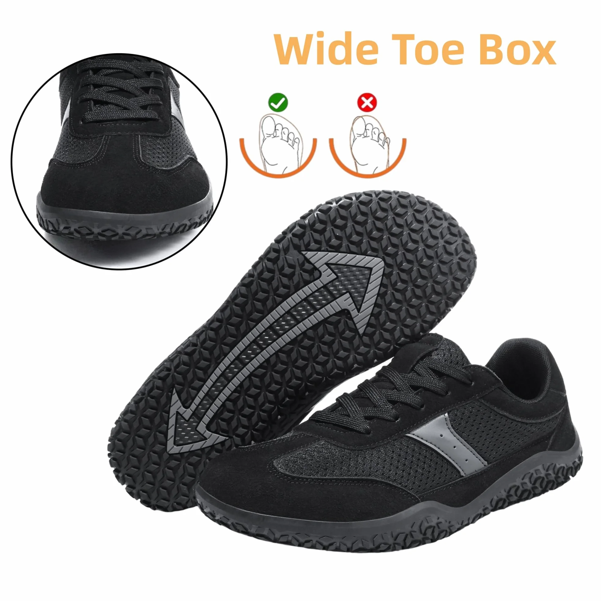Meik Mangni Unisex buty do chodzenia boso, dla kobiet i mężczyzn, minimalistyczne buty trekkingowe dla sportowców, szerokie palce, antypoślizgowe i oddychające buty fitness, rozm. 36-46 EU