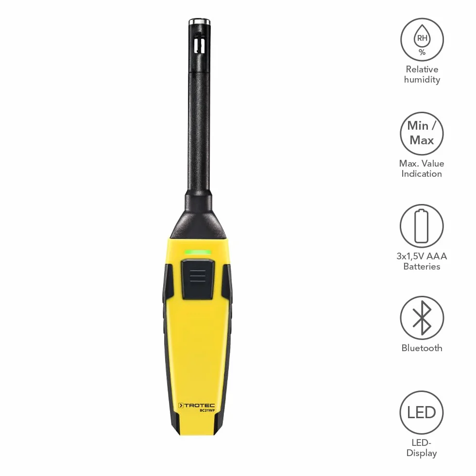 TROTEC Termohigrometr BC21WP ze smartfonem, Temperatura, Termohigrometr