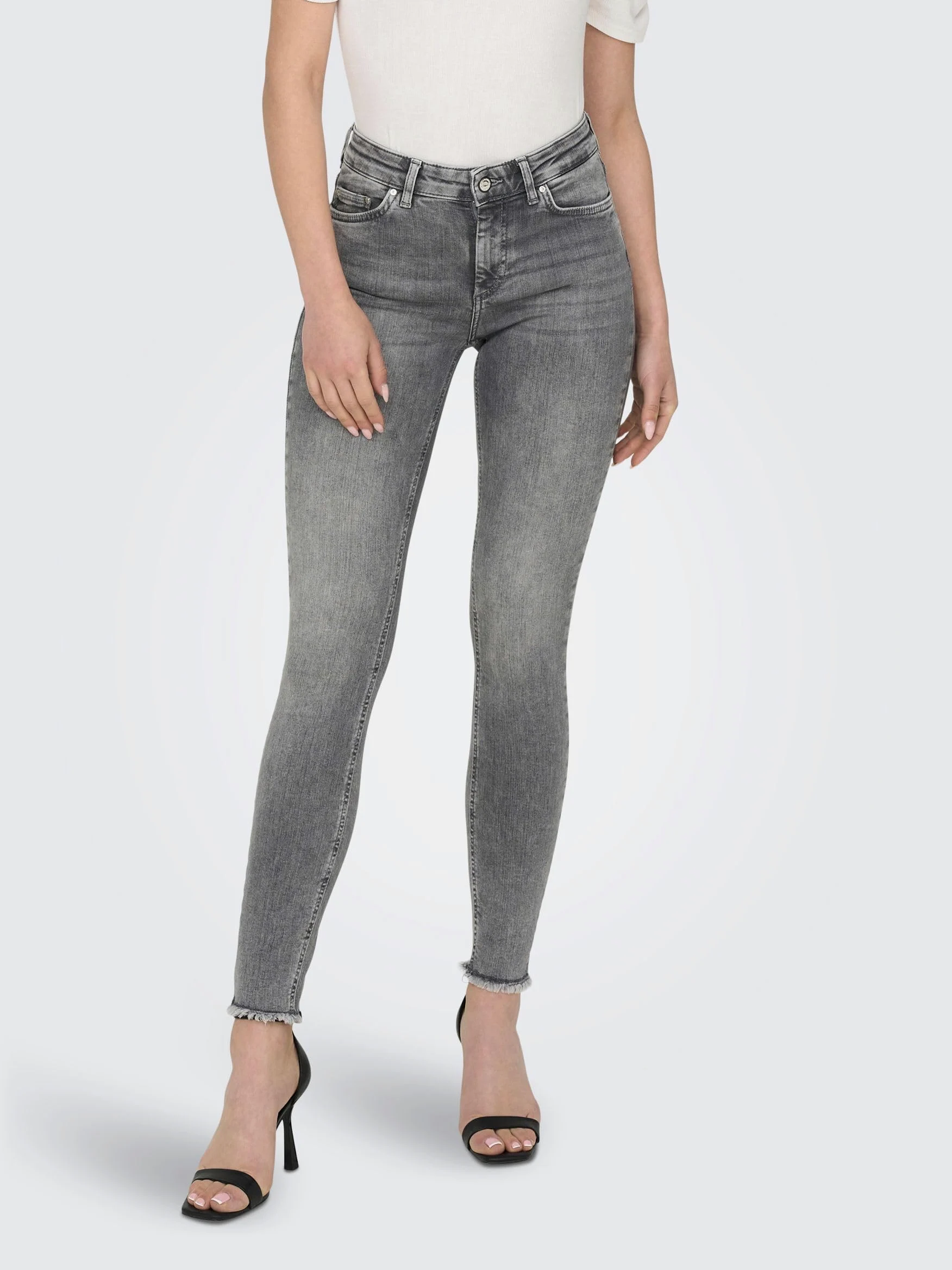 ONLY onlBLUSH MID SK ANK RAW JNS REA306 NOOS - dżinsy skinny Kobiety | jeansy skinny fit