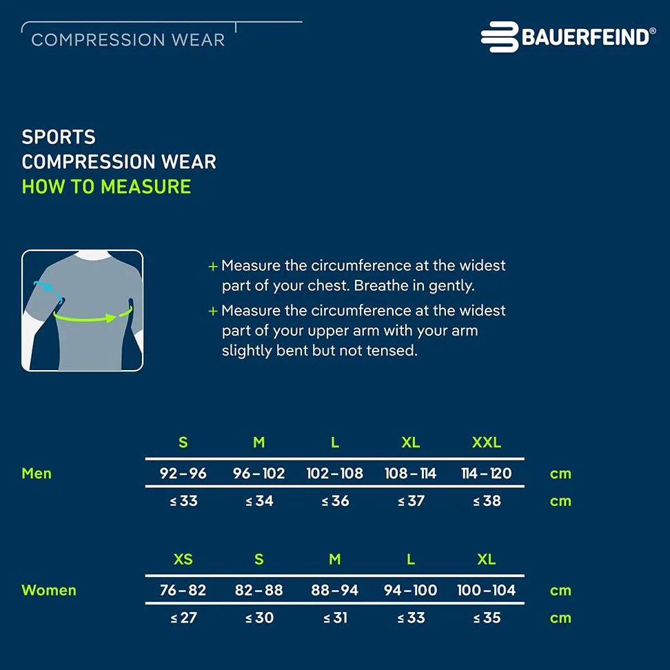 BAUERFEIND Koszulka kompresyjna "Sports Compression Shirt Short Sleeve", koszulka z krótkim rękawem dla kobiet, poprawia krążenie krwi w mięśniach tułowia i ramion, poliamid/elastan