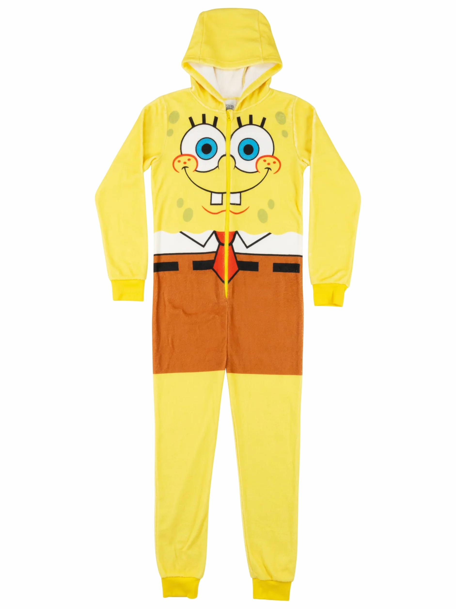 Spongebob kombinezon z kapturem dla dziewcząt i chłopców, jednoczęściowy, uniseks, żółty